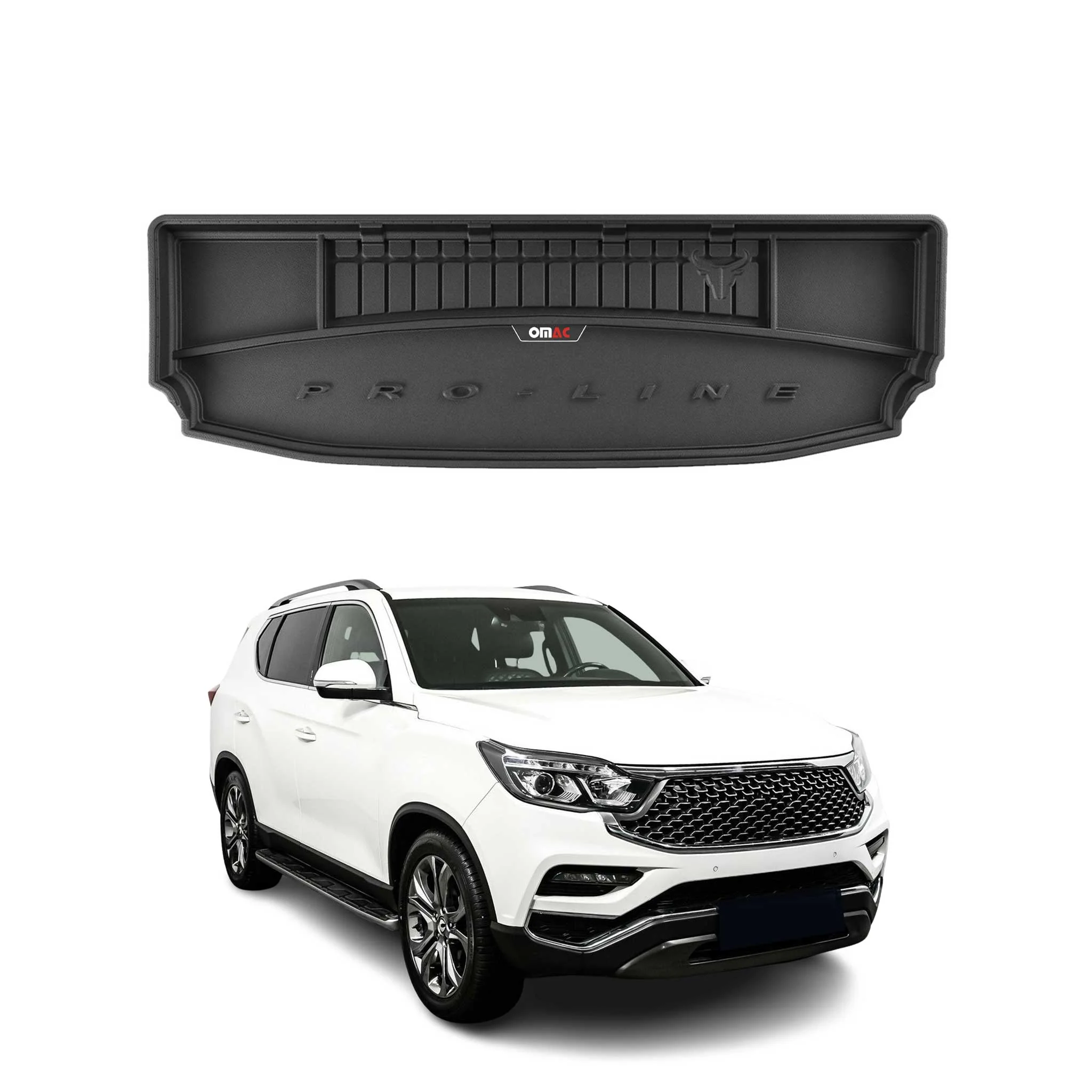 OMAC Gummi Kofferraumwanne für Ssangyong Rexton 2017-2026 Klappbare 3.Reihe