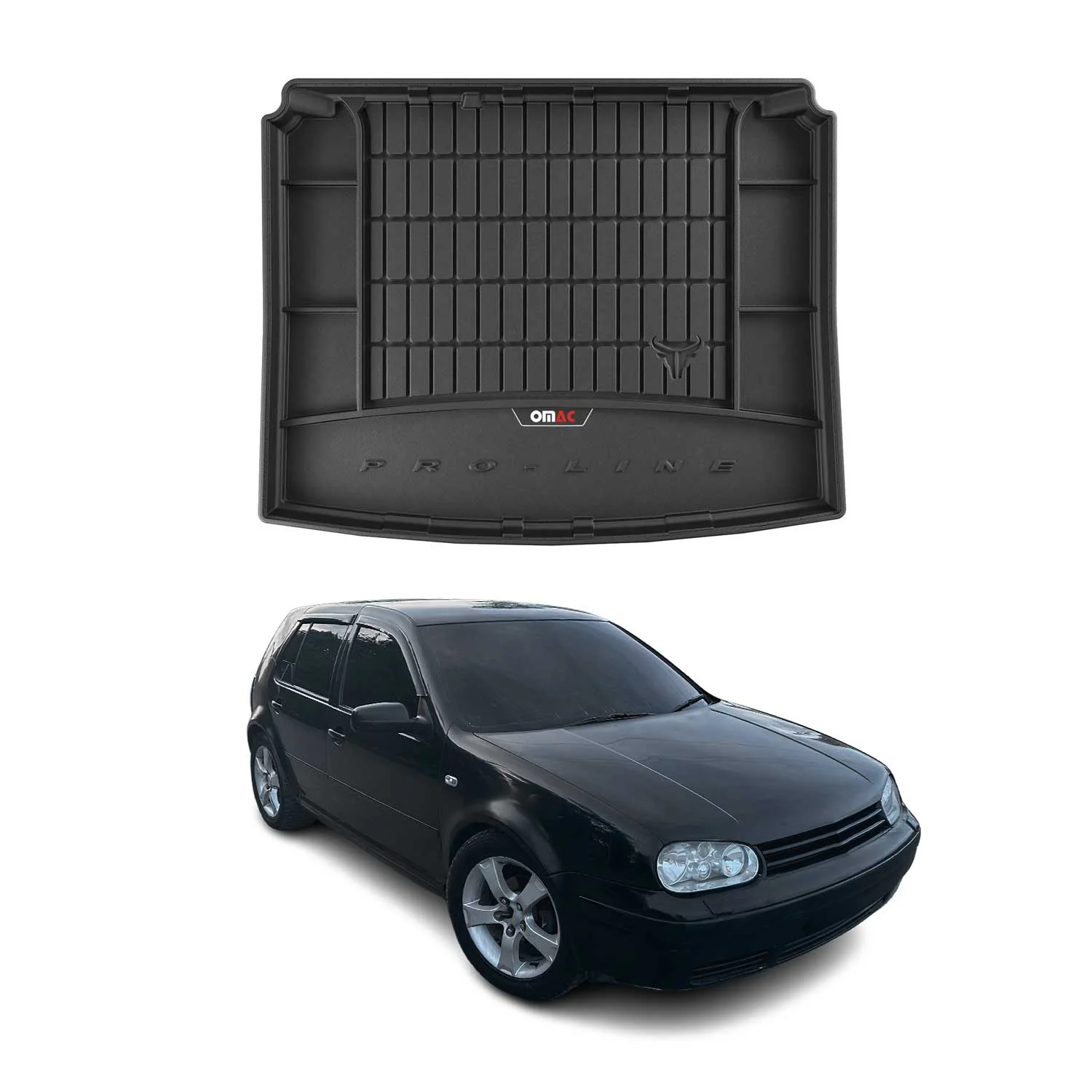 OMAC Gummi Kofferraumwanne für VW Golf 1997-2003 TPE Laderaumwanne Schwarz