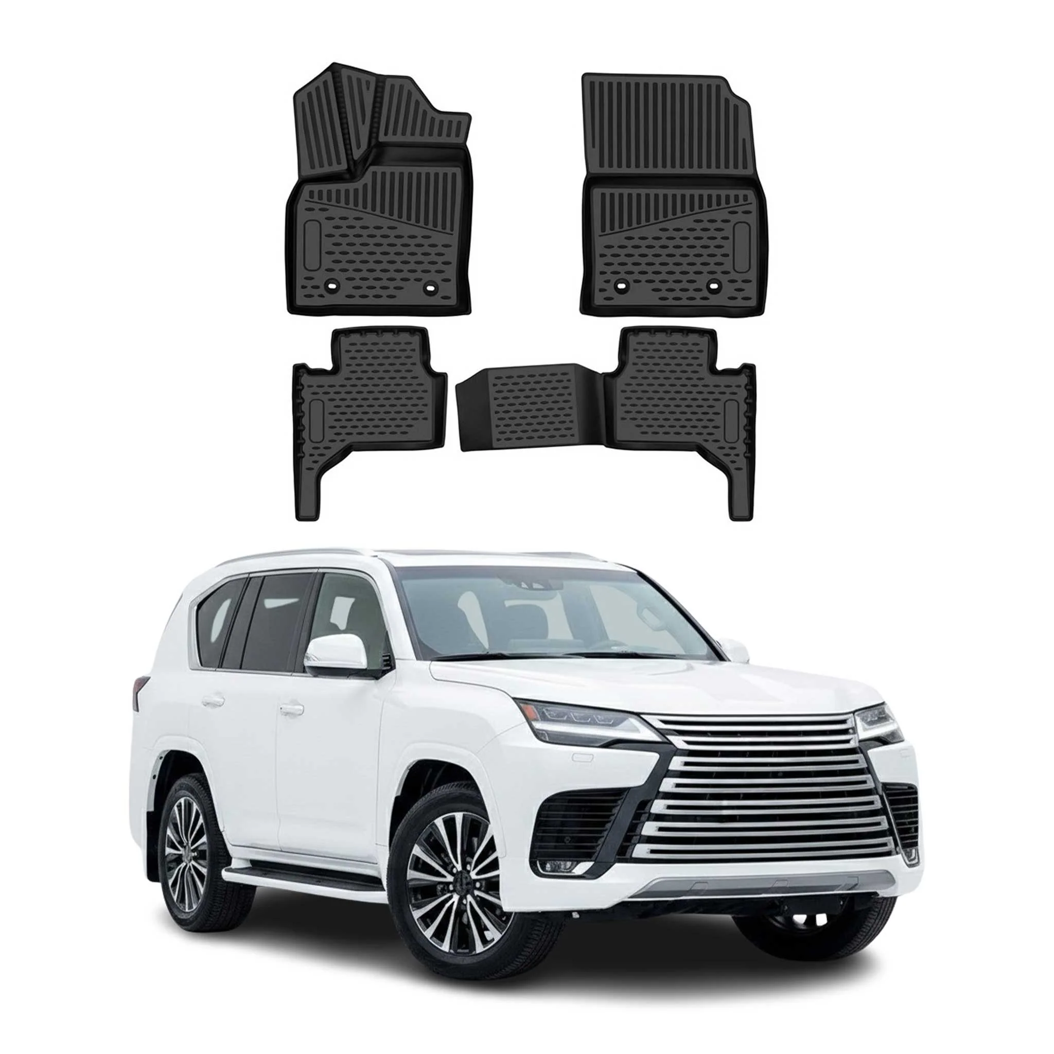 OMAC Gummimatten Fußmatten für Lexus LX600 IV Vip 2022-2026 TPE Schwarz 4tlg