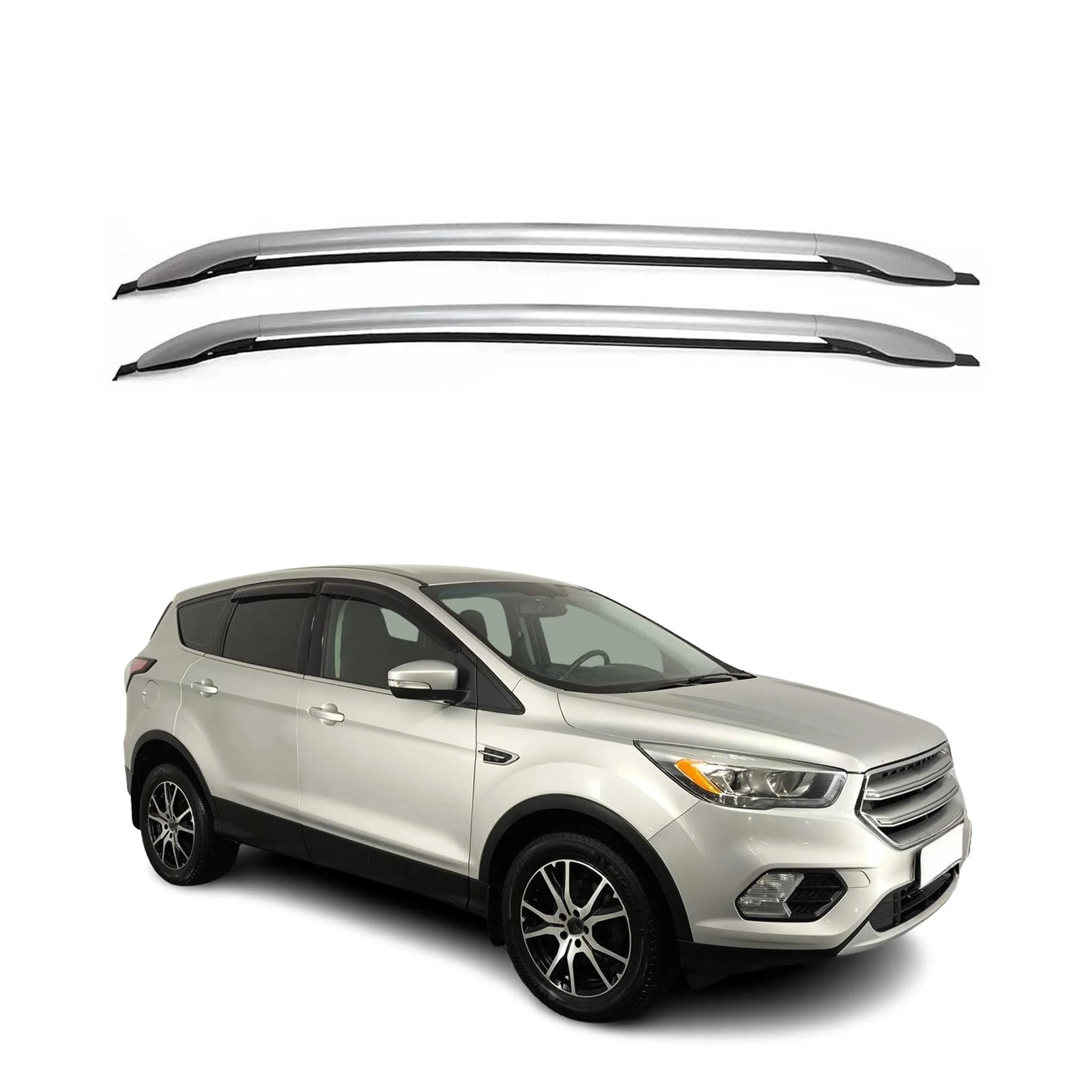 Original Dachreling für Ford Kuga II 2012-2019 Aluminium Grau 2 tlg