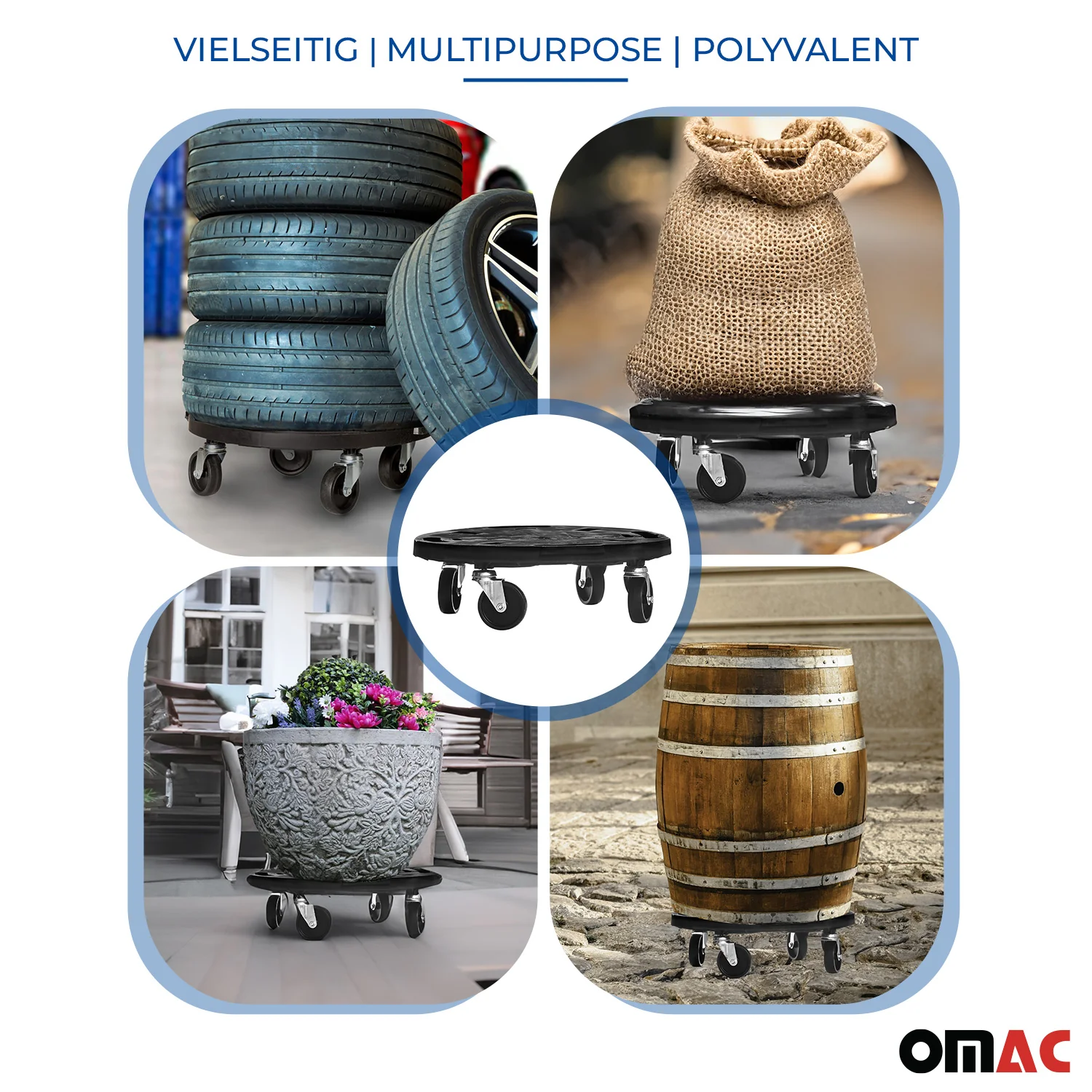 Pflanzenroller Rollbrett Transportroller Möbelroller 275 kg Reifenträger Ø400 - Image 3