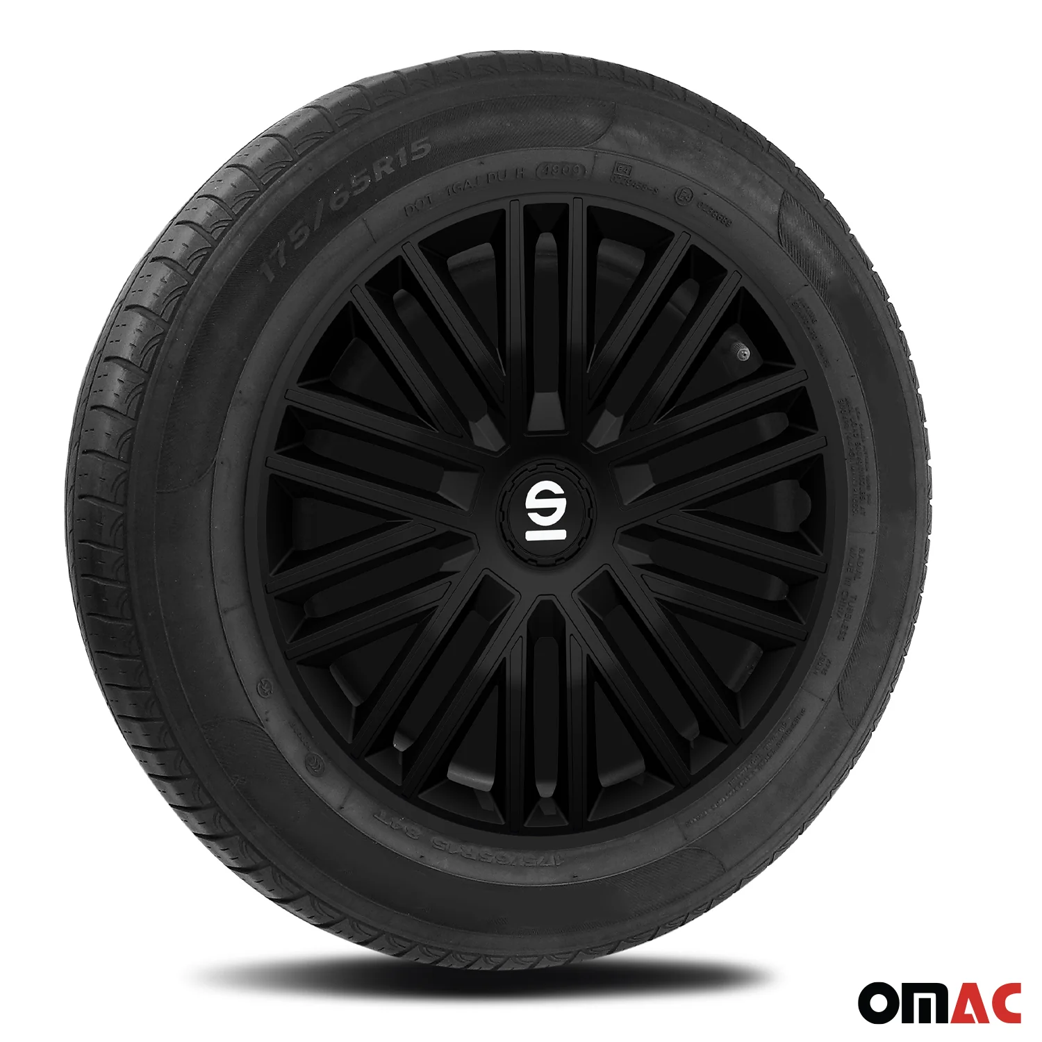 Radkappen Radzierblenden Sparco Bergamo 15" Zoll Auto Abdeckung Set Schwarz 4x - Image 5
