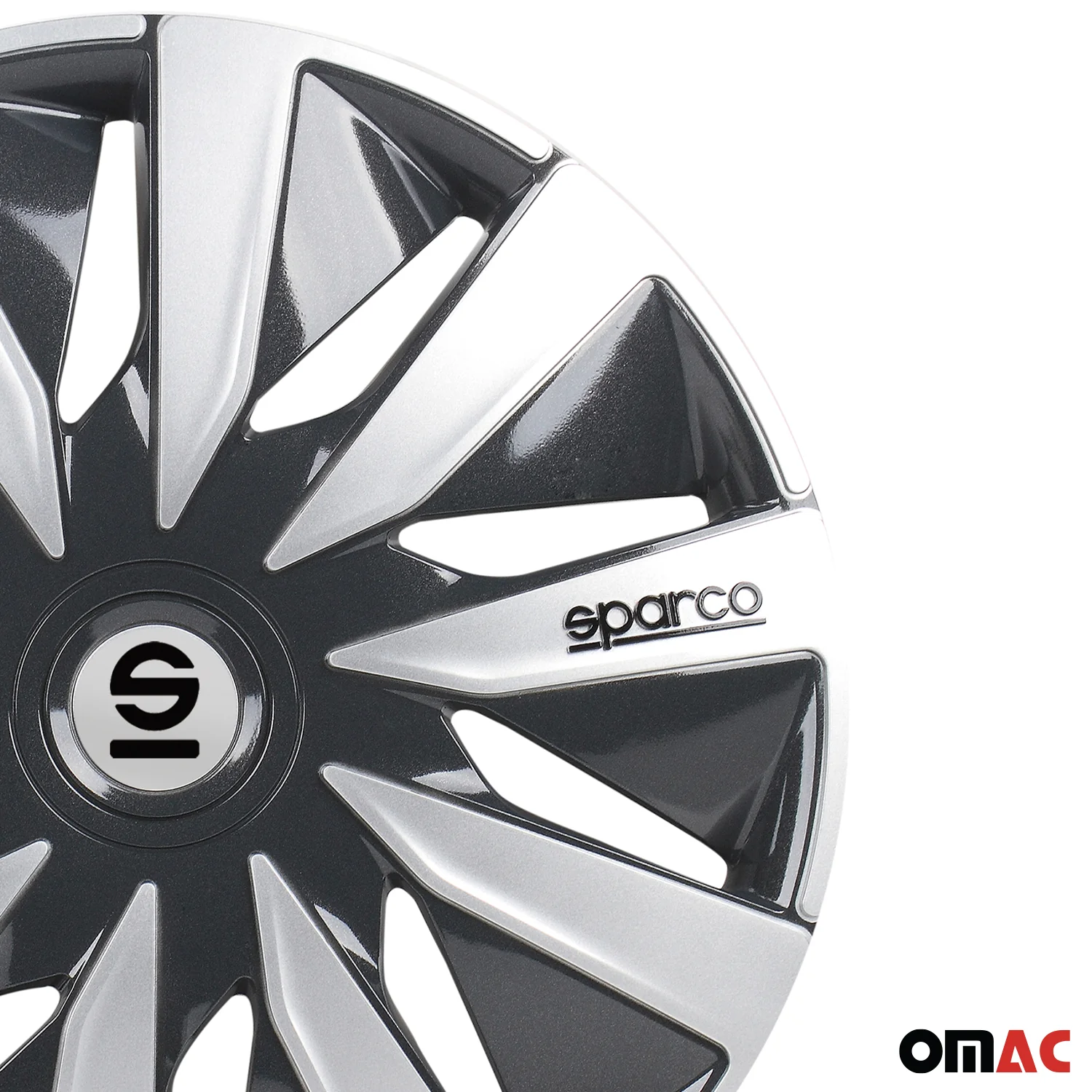 Radkappen Radzierblenden Sparco Lazio 14" Zoll Auto Abdeckung Set Grau Silber 4x - Image 8