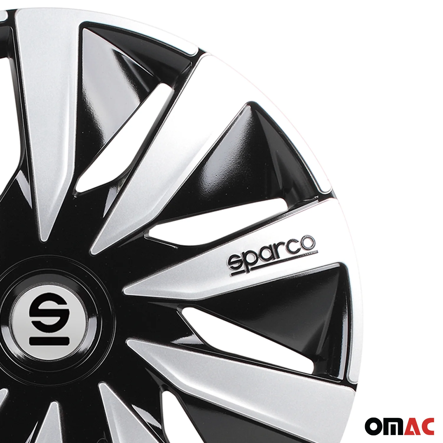 Radkappen Radzierblenden Sparco Lazio 16" Zoll Abdeckung Set Schwarz Silber 4x - Image 8