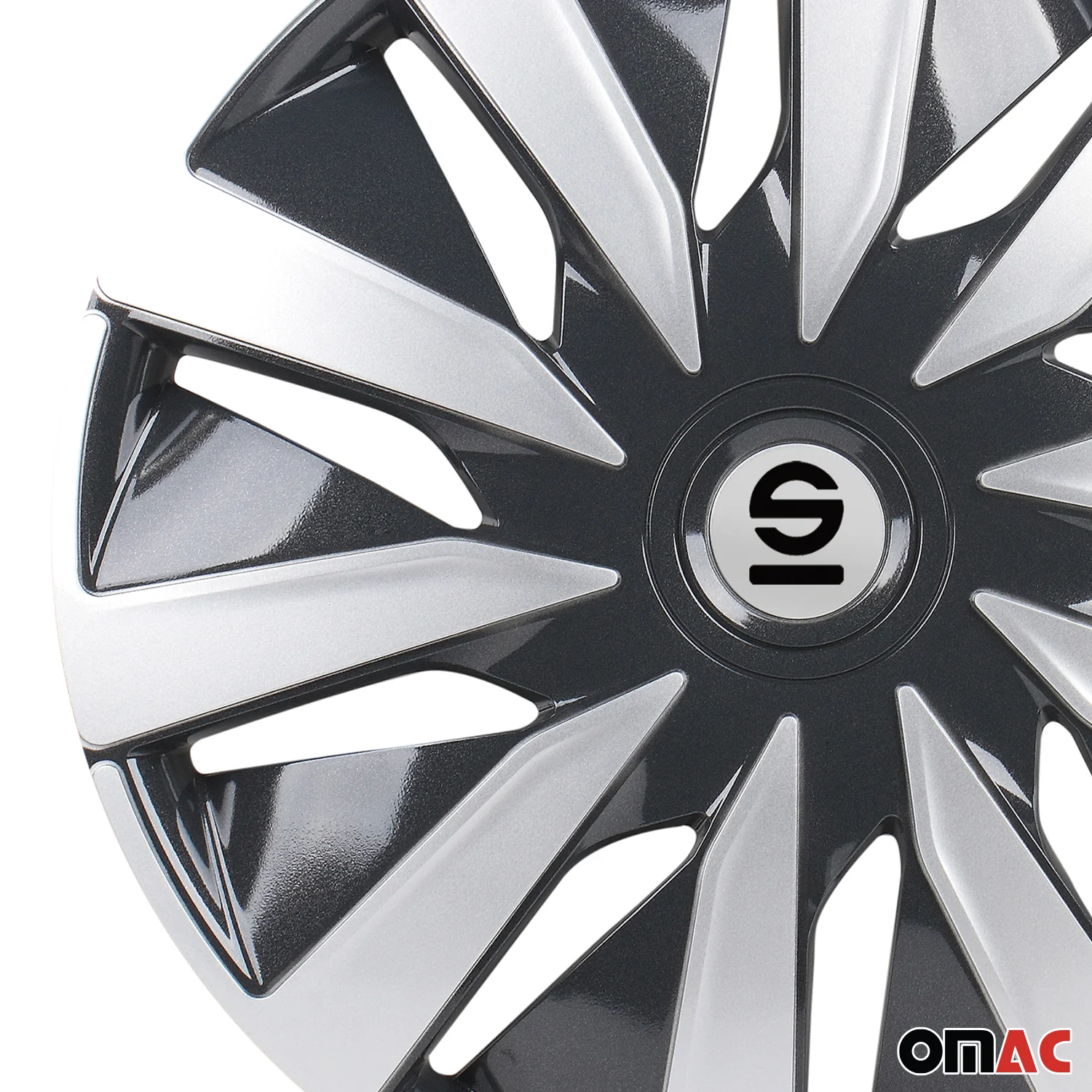 Radkappen Radzierblenden Sparco Lazio 16" Zoll Auto Abdeckung Set Grau Silber 4x - Image 7