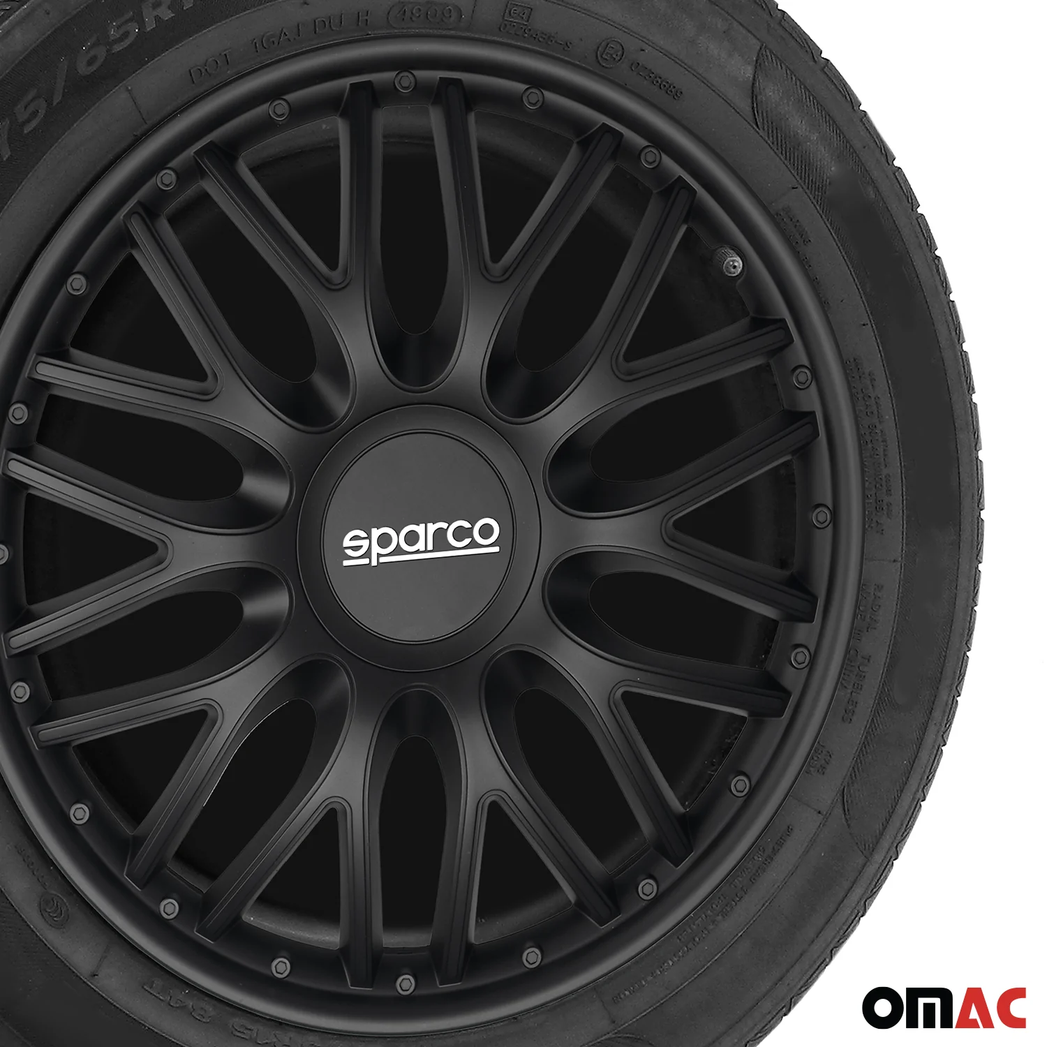 Radkappen Radzierblenden Sparco Roma 14" Zoll Auto Abdeckung Set Schwarz 4x - Image 6