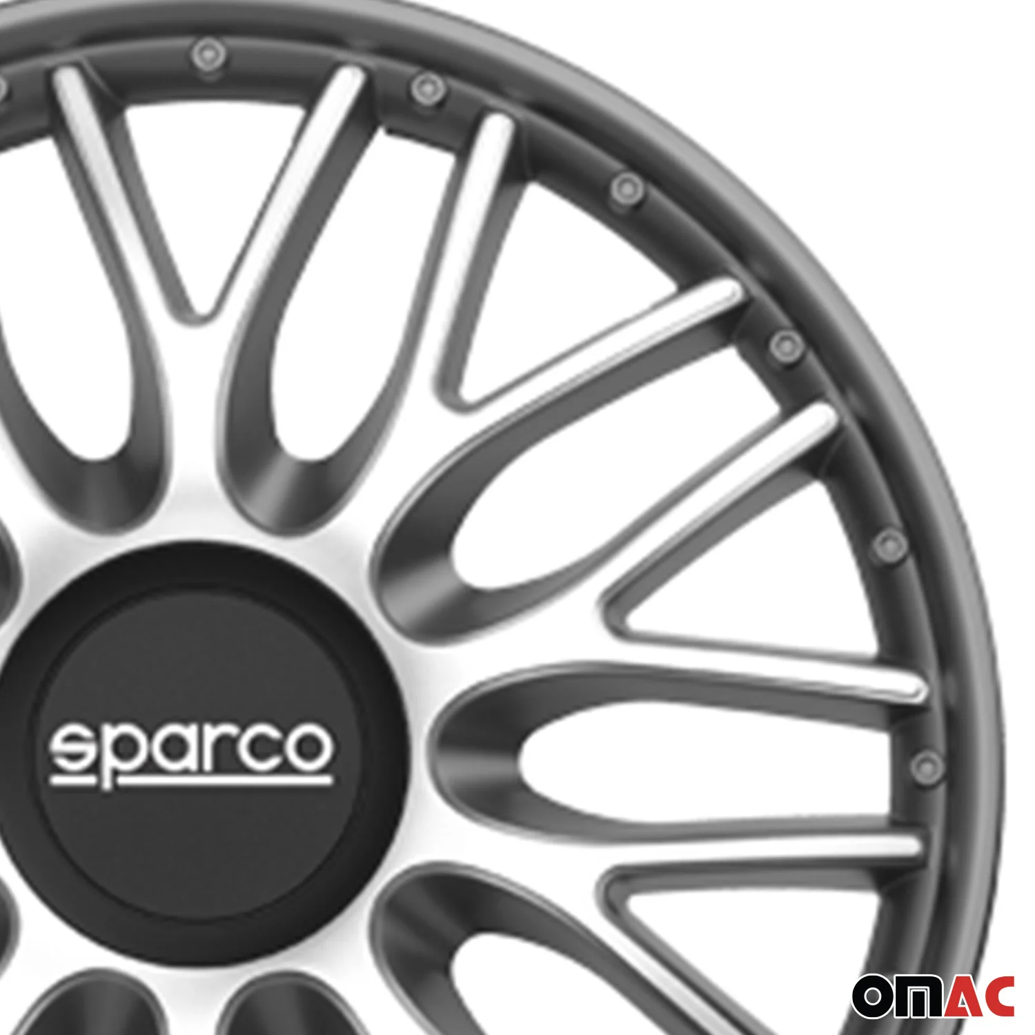 Radkappen Radzierblenden Sparco Roma 14" Zoll Auto Abdeckung Set Silber Grau 4x - Image 7