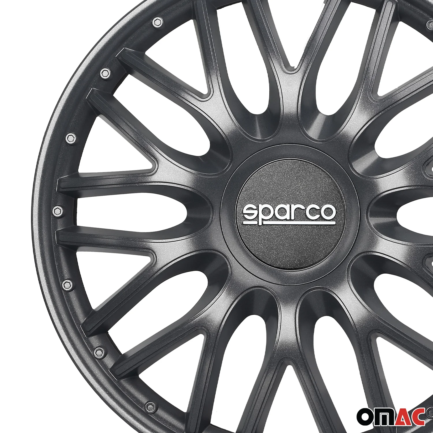 Radkappen Radzierblenden Sparco Roma 15" Zoll Auto Abdeckung Set Grau 4 Stück - Image 7