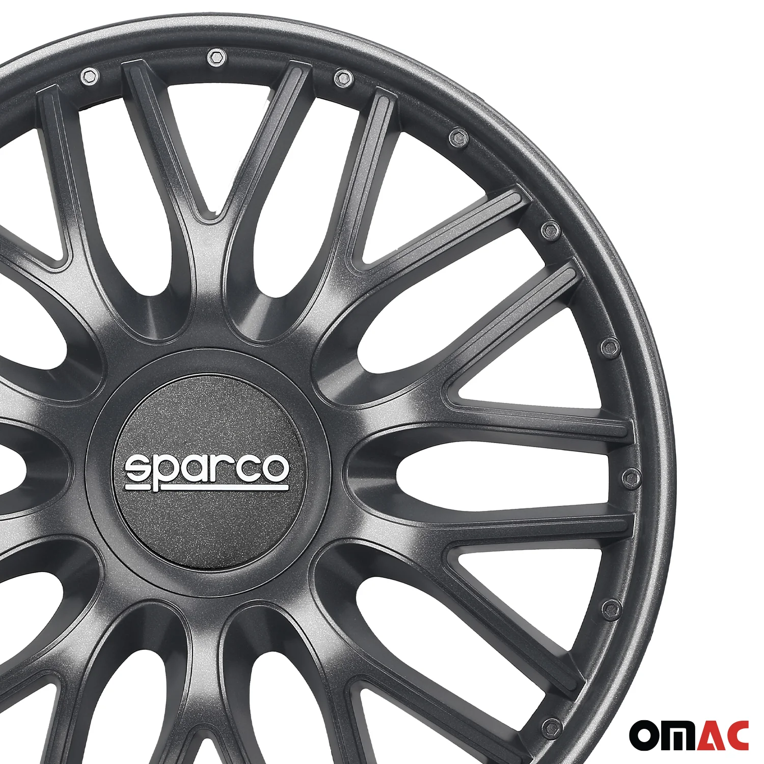 Radkappen Radzierblenden Sparco Roma 15" Zoll Auto Abdeckung Set Grau 4 Stück - Image 8