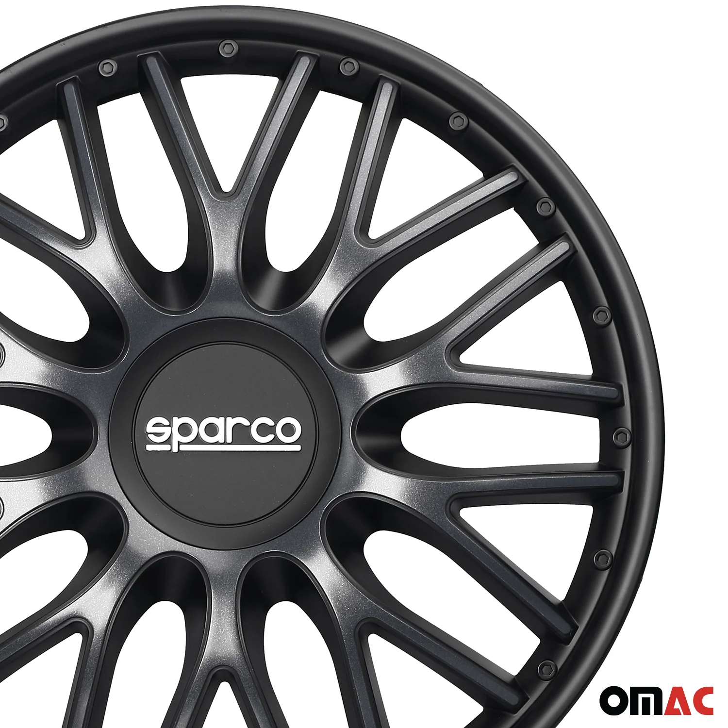 Radkappen Radzierblenden Sparco Roma 15" Zoll Auto Abdeckung Set Grau Schwarz 4x - Image 8