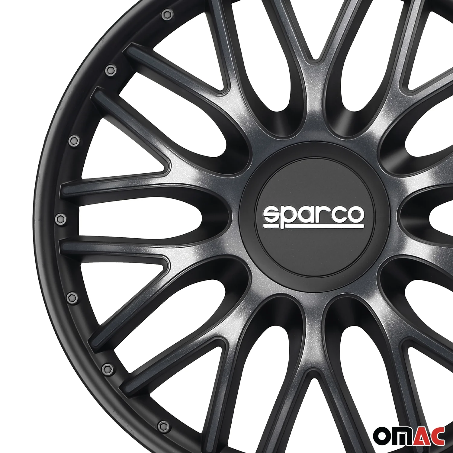 Radkappen Radzierblenden Sparco Roma 16" Zoll Auto Abdeckung Set Grau Schwarz 4x - Image 7