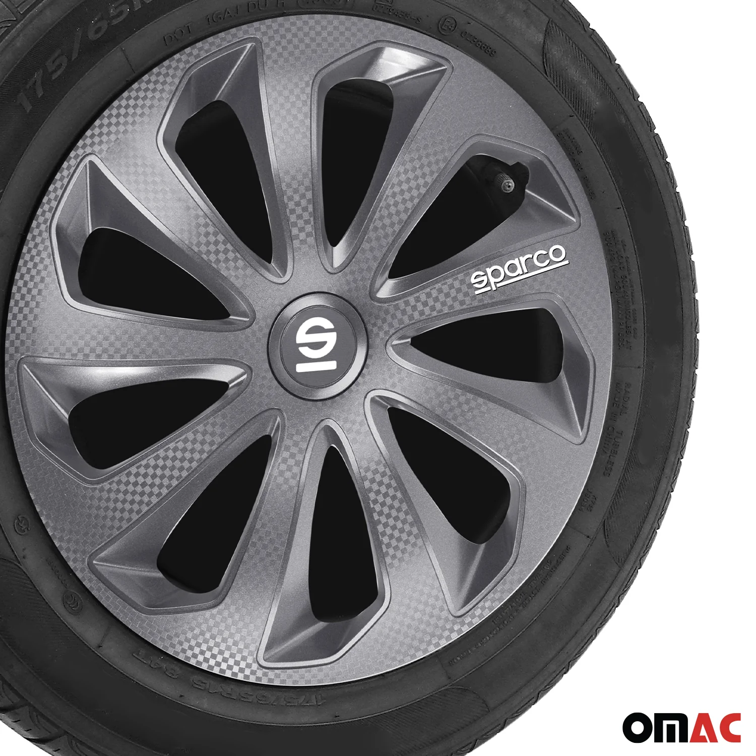 Radkappen Radzierblenden Sparco Sicilia 14" Zoll Abdeckung Set Grau Carbon 4x - Image 6