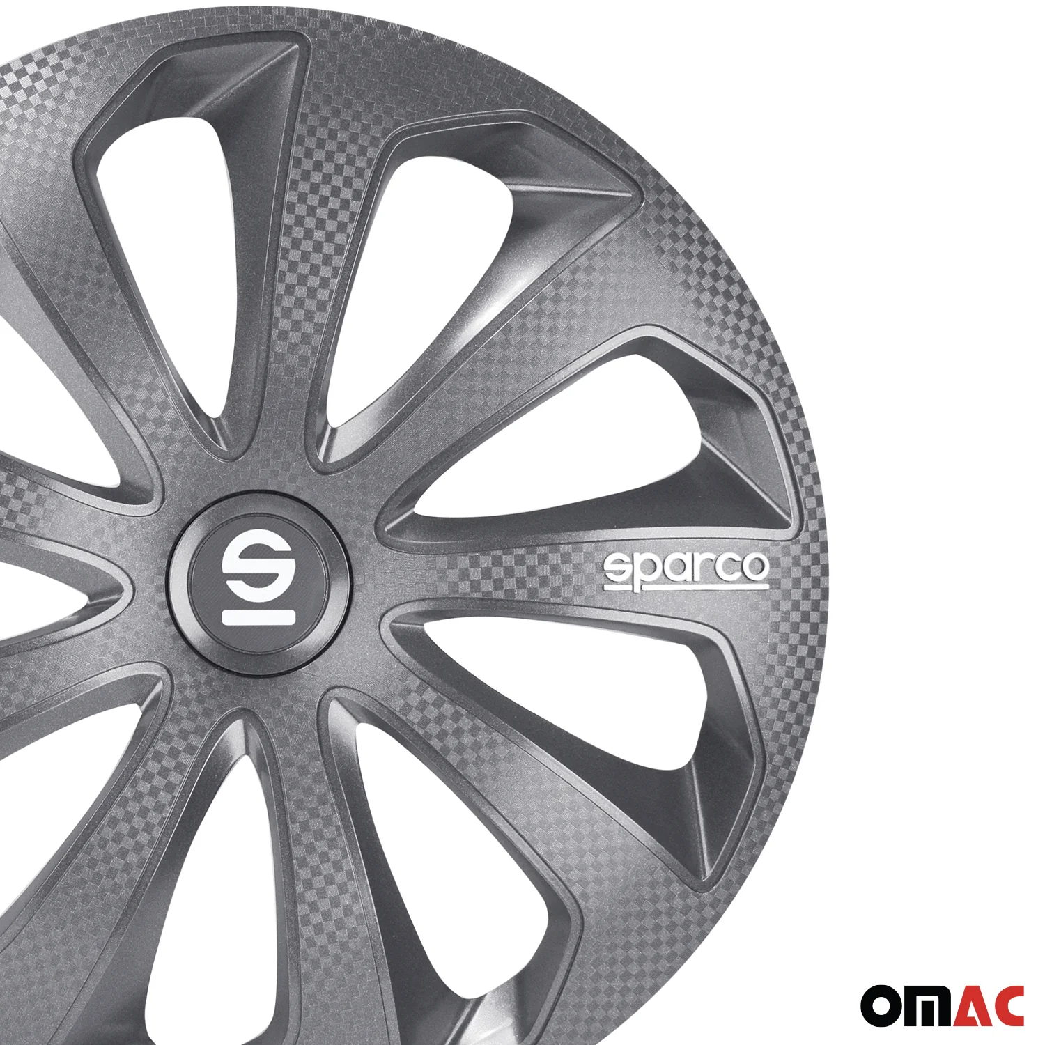 Radkappen Radzierblenden Sparco Sicilia 14" Zoll Abdeckung Set Grau Carbon 4x - Image 7