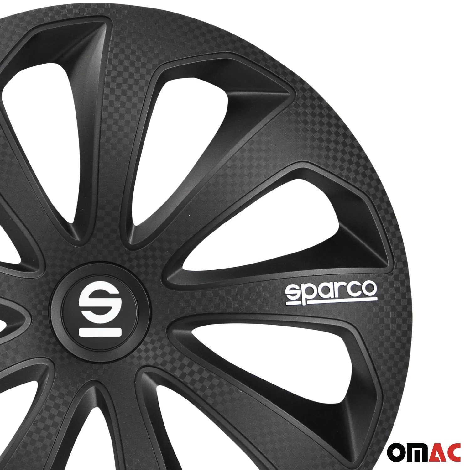 Radkappen Radzierblenden Sparco Sicilia 14" Zoll Abdeckung Set Schwarz Carbon 4x - Image 8