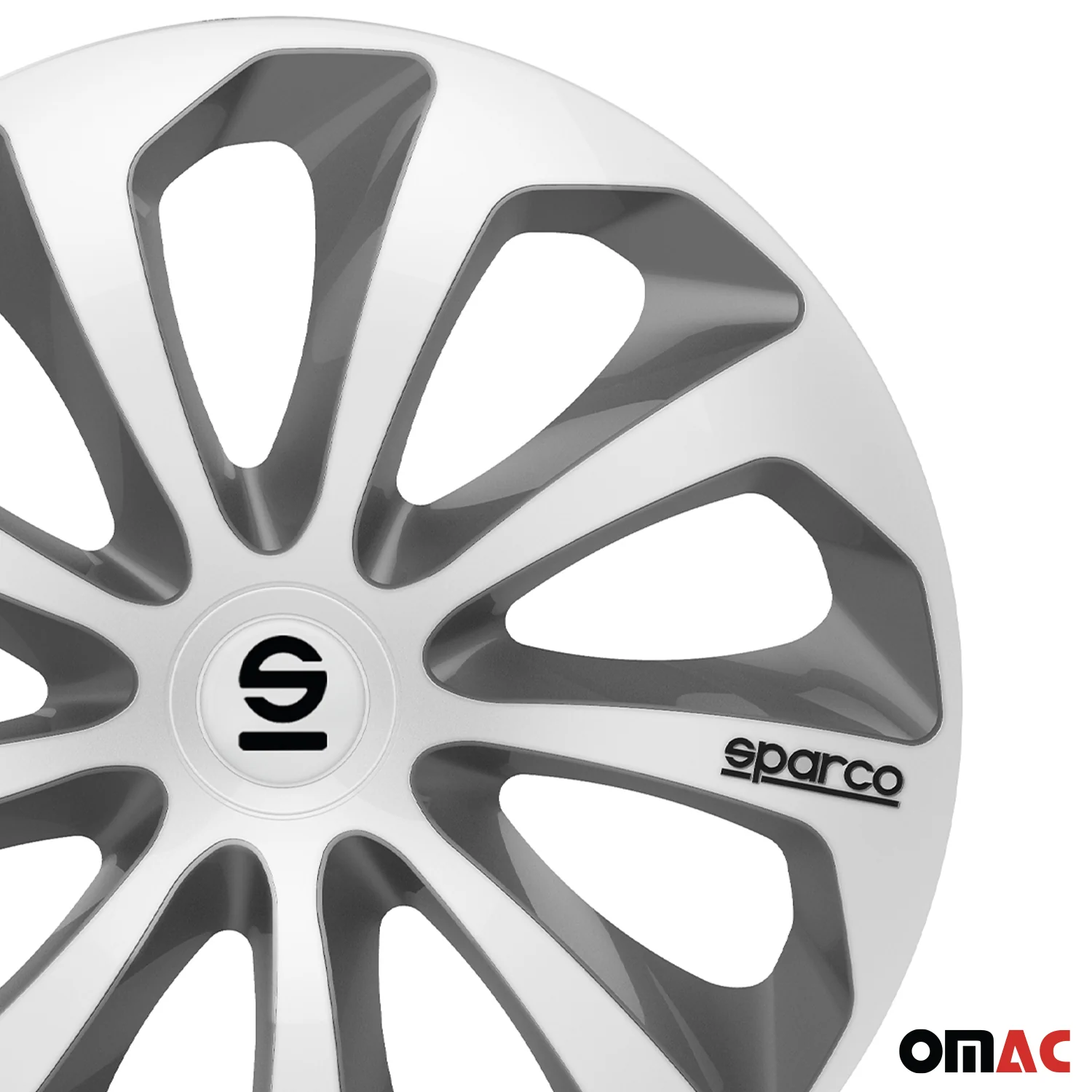 Radkappen Radzierblenden Sparco Sicilia 14" Zoll Abdeckung Set Silber Grau 4x - Image 8