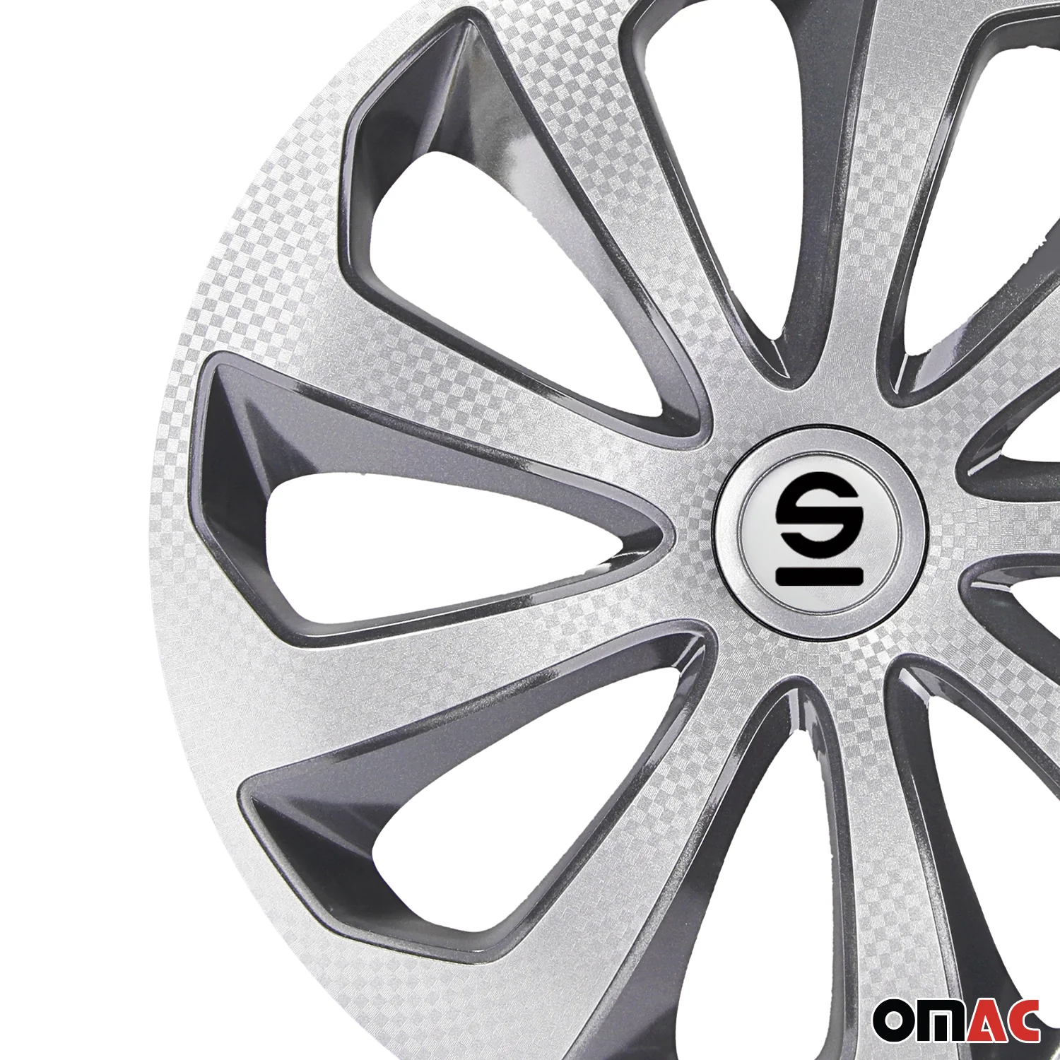 Radkappen Radzierblenden Sparco Sicilia 14" Zoll Abdeckung Silber Carbon Grau 4x - Image 6