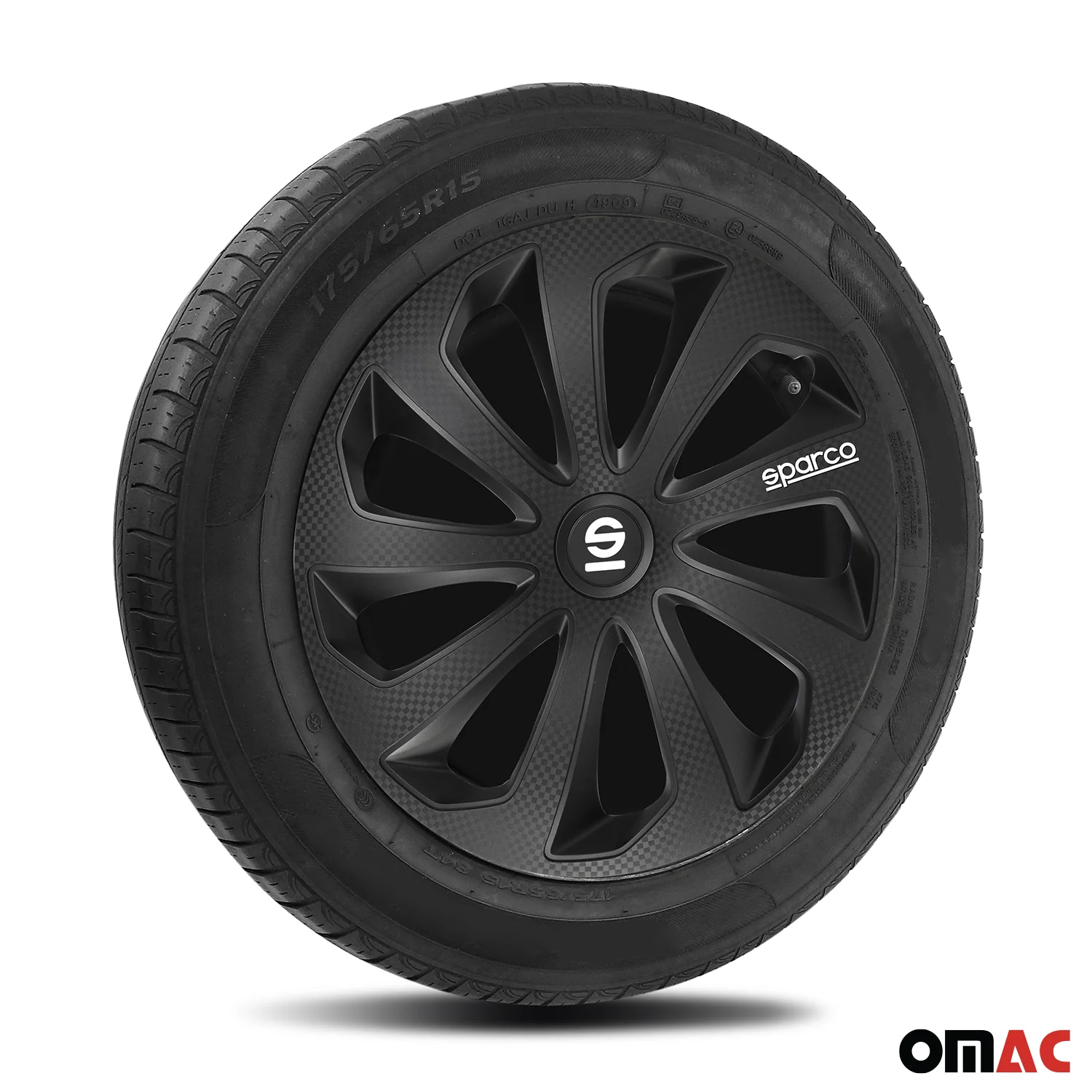 Radkappen Radzierblenden Sparco Sicilia 15" Zoll Abdeckung Schwarz Carbon 4x - Image 5