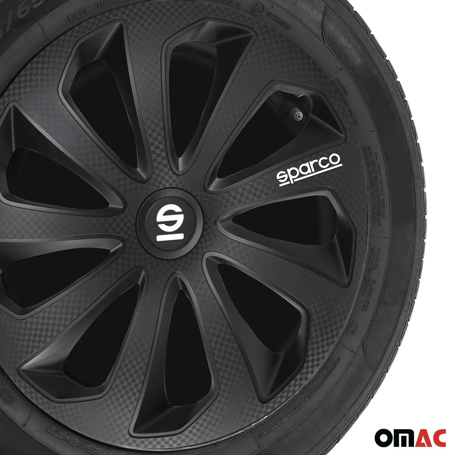 Radkappen Radzierblenden Sparco Sicilia 15" Zoll Abdeckung Schwarz Carbon 4x - Image 6