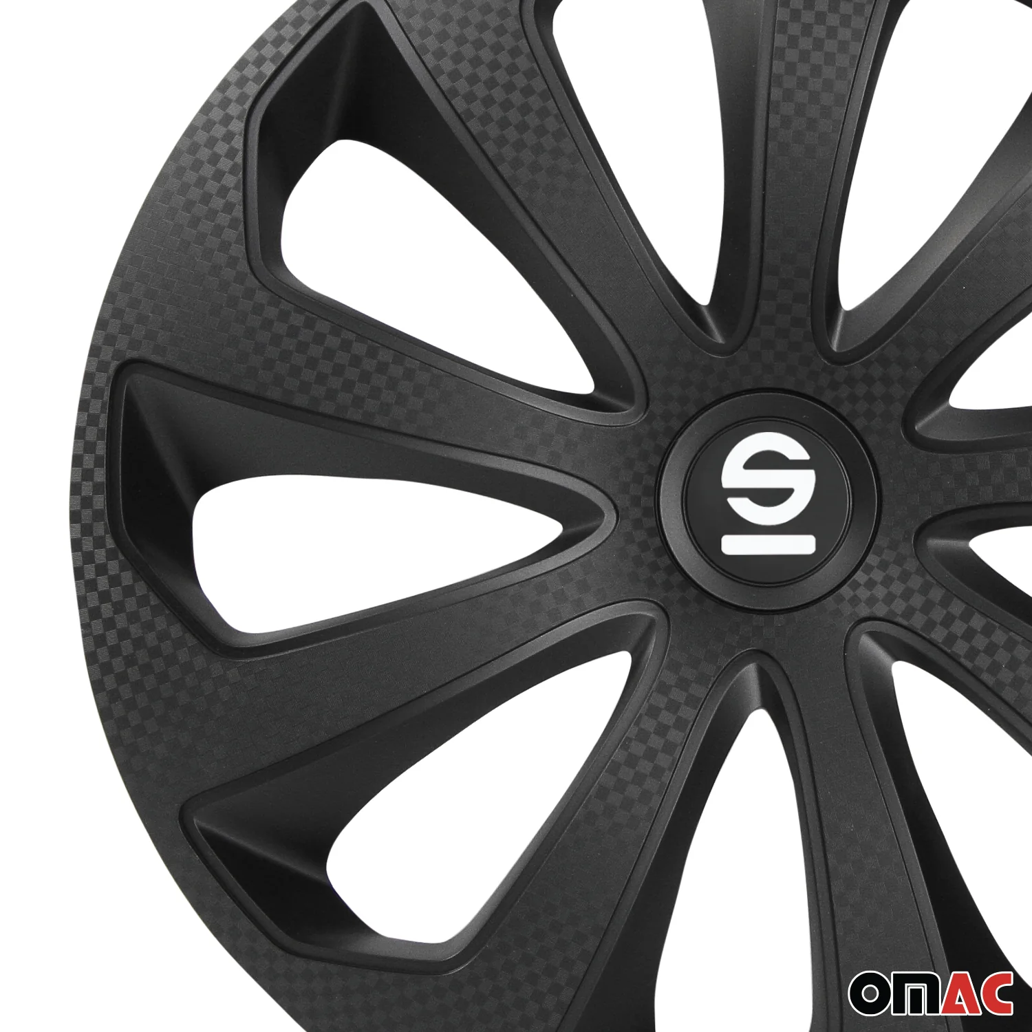 Radkappen Radzierblenden Sparco Sicilia 15" Zoll Abdeckung Schwarz Carbon 4x - Image 7