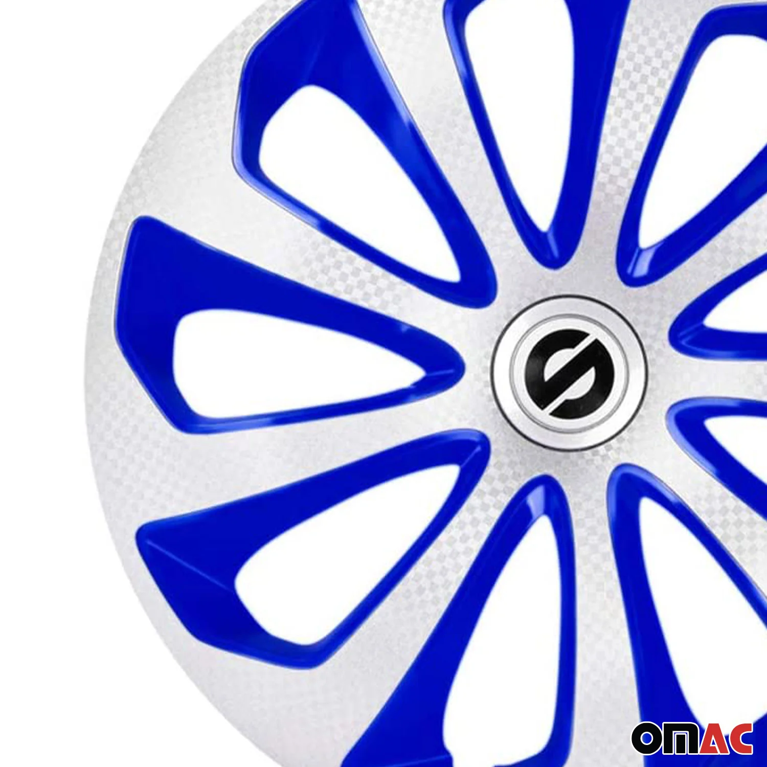 Radkappen Radzierblenden Sparco Sicilia 15" Zoll Abdeckung Silber Blau Carbon 4x - Image 7