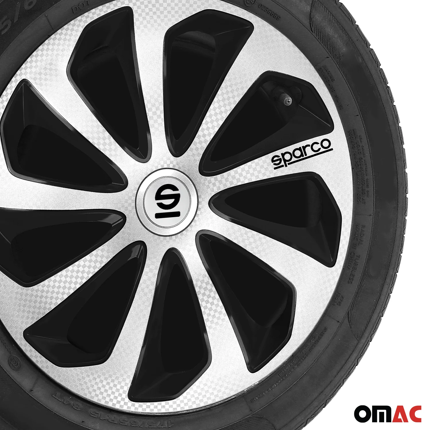 Radkappen Radzierblenden Sparco Sicilia 15" Zoll Auto Silber Carbon Schwarz 4x - Image 6