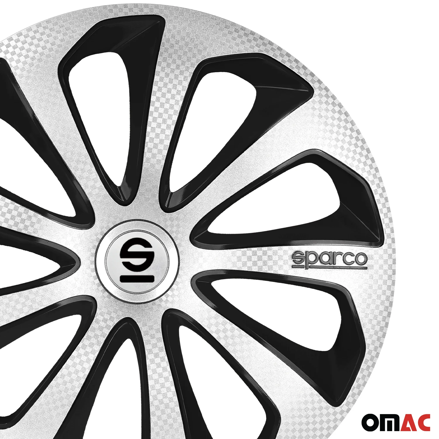 Radkappen Radzierblenden Sparco Sicilia 15" Zoll Auto Silber Carbon Schwarz 4x - Image 8