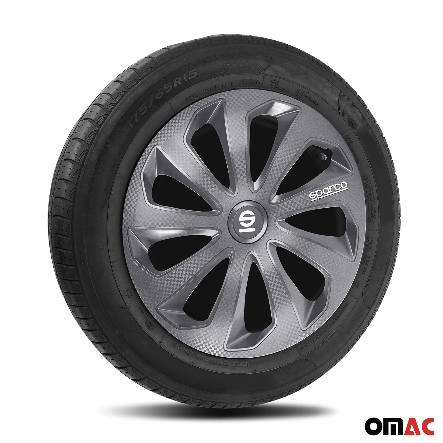 Radkappen Radzierblenden Sparco Sicilia 16" Zoll Abdeckung Set Grau Carbon 4x - Image 5