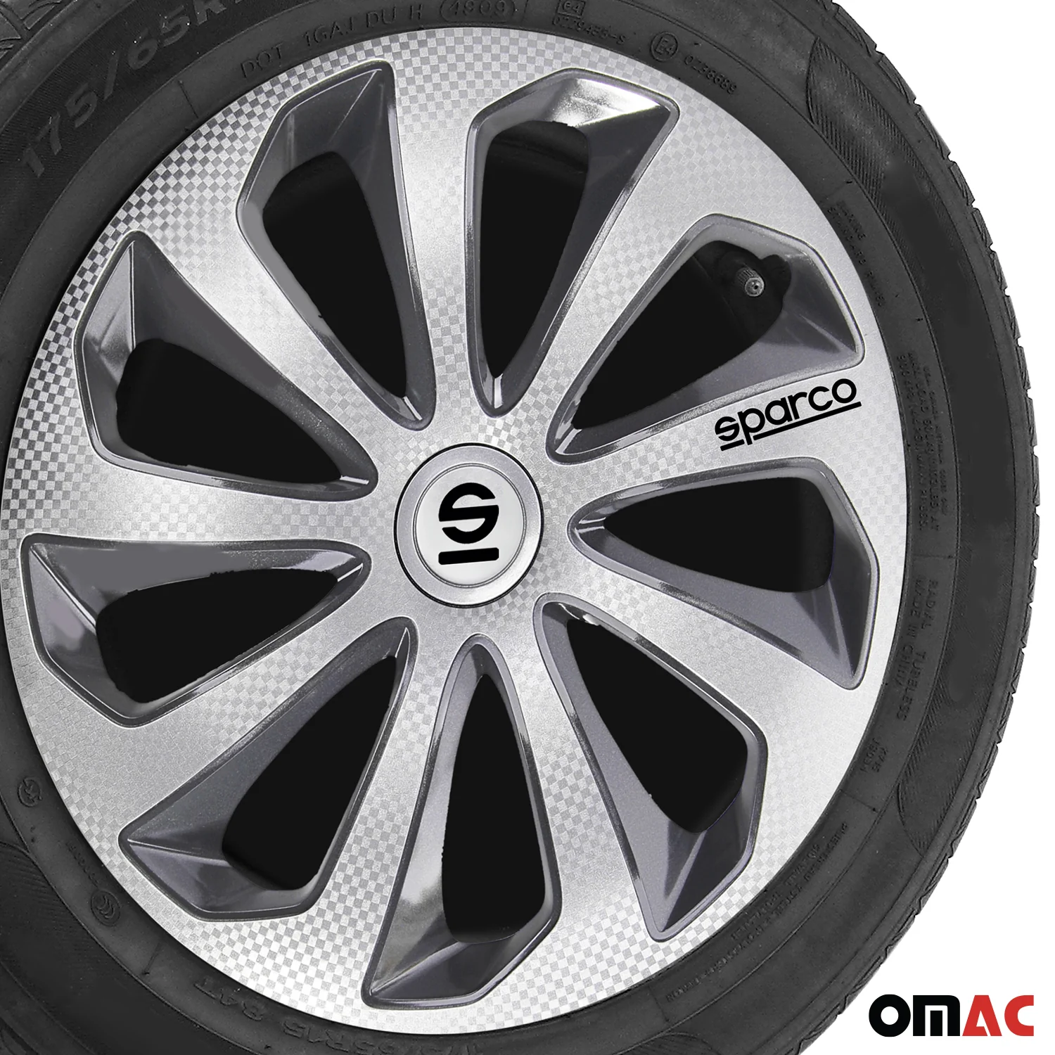 Radkappen Radzierblenden Sparco Sicilia 16" Zoll Abdeckung Silber Carbon Grau 4x - Image 5