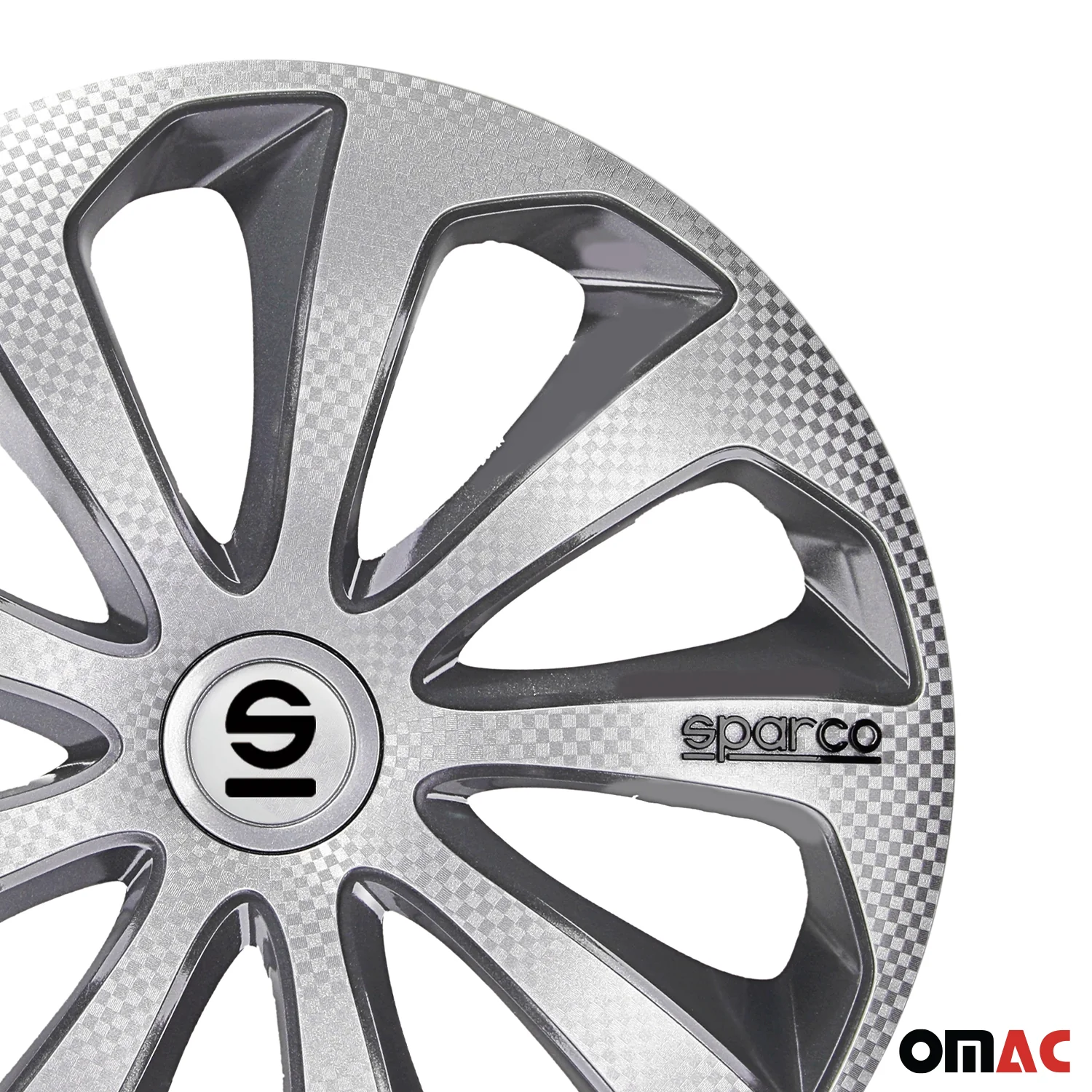 Radkappen Radzierblenden Sparco Sicilia 16" Zoll Abdeckung Silber Carbon Grau 4x - Image 7