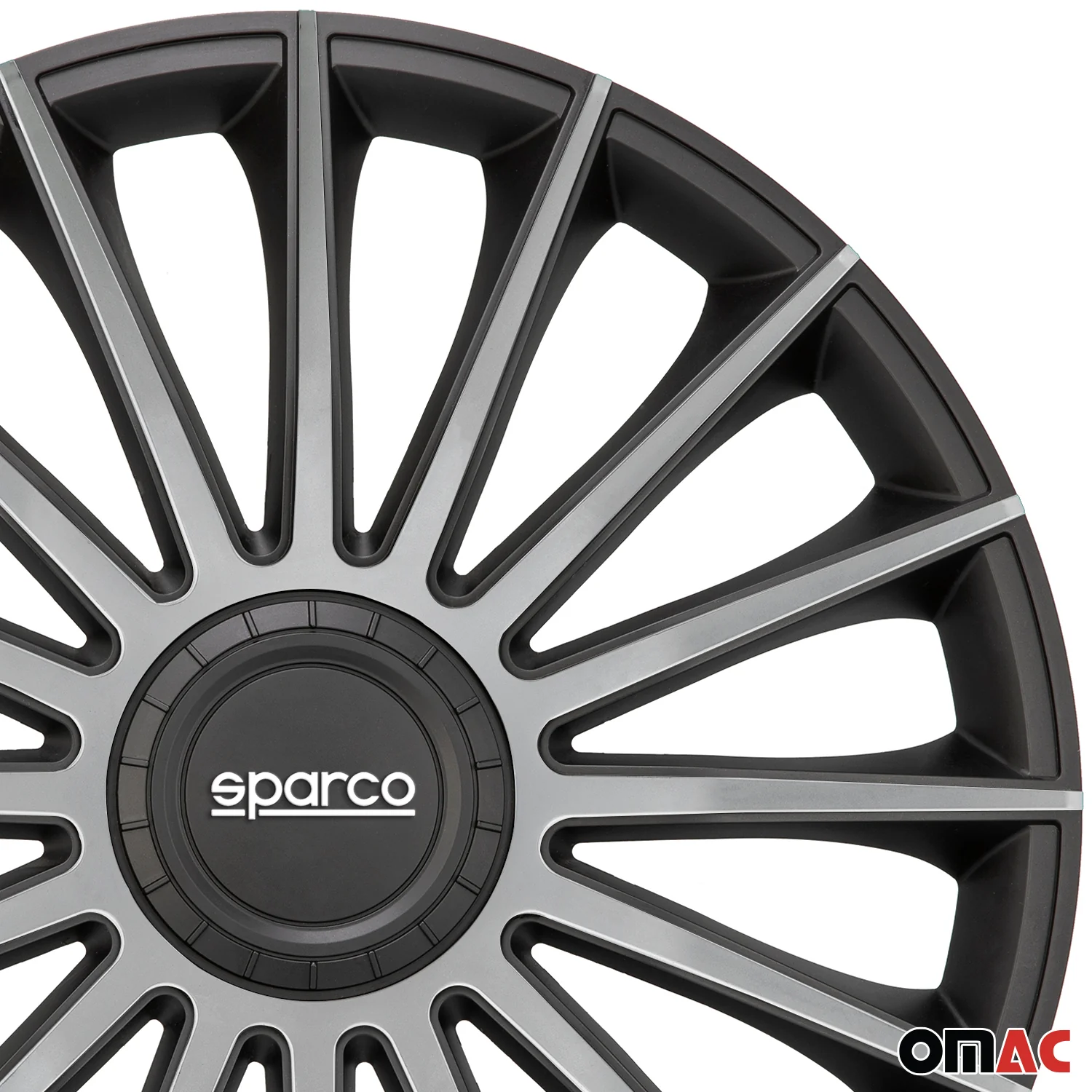 Radkappen Radzierblenden Sparco Treviso 14" Zoll Abdeckung Set Schwarz Silber 4x - Image 7