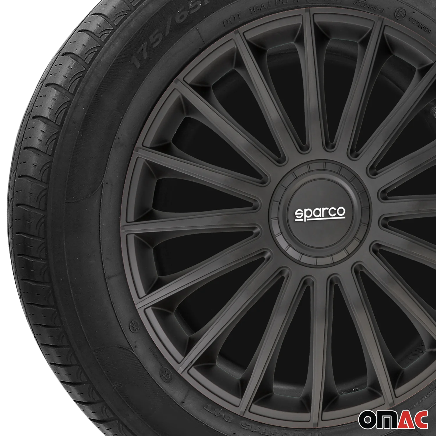 Radkappen Radzierblenden Sparco Treviso 14" Zoll Auto Abdeckung Set Schwarz 4x - Image 6