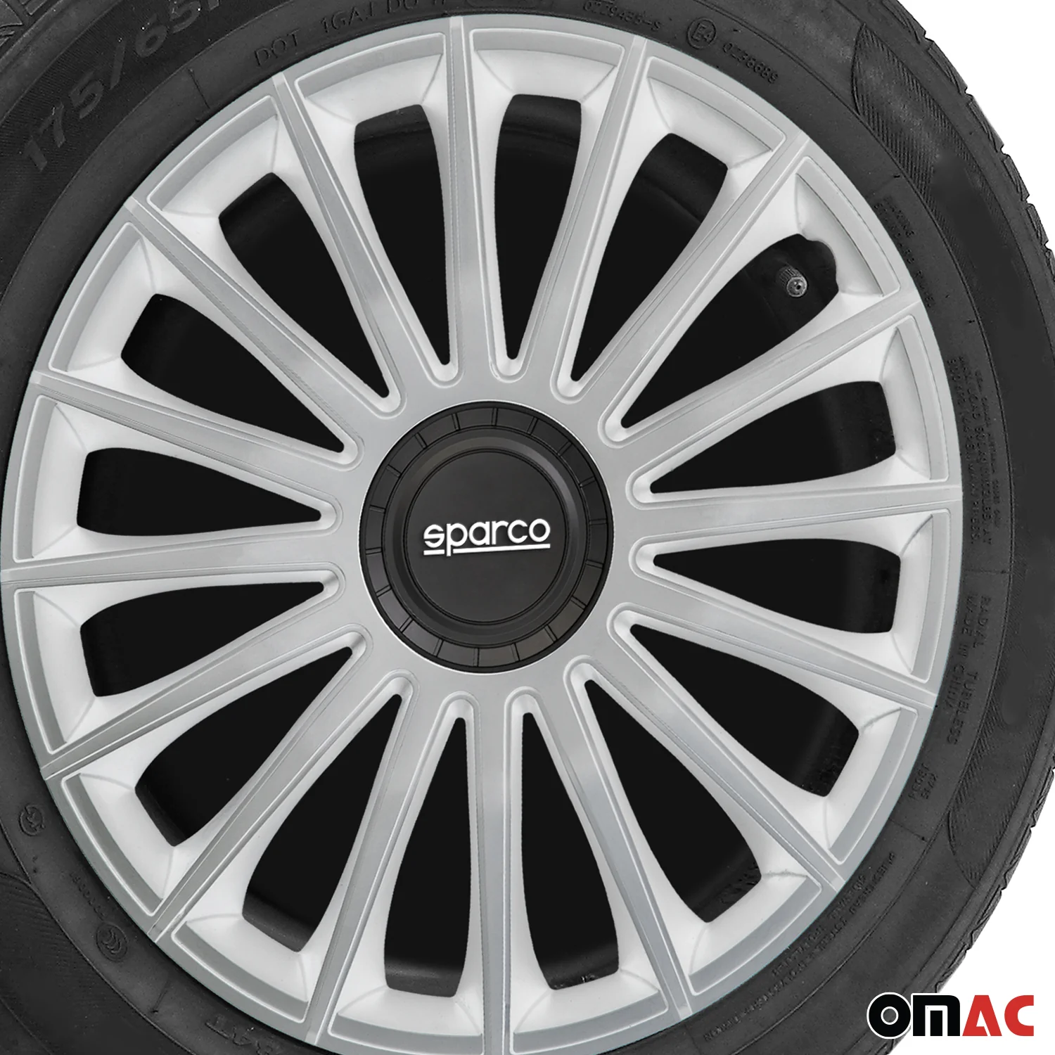 Radkappen Radzierblenden Sparco Treviso 14" Zoll Auto Abdeckung Set Silber 4x - Image 6