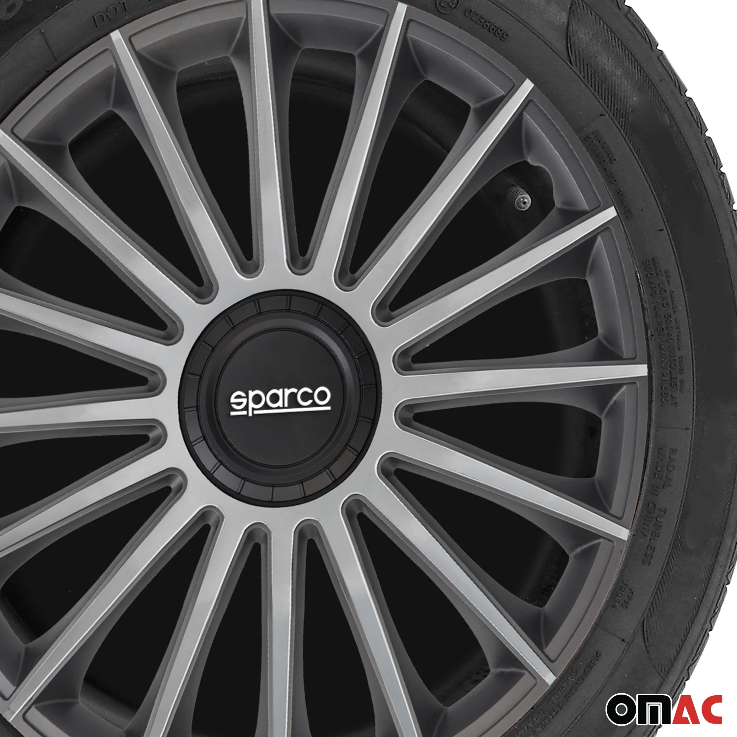 Radkappen Radzierblenden Sparco Treviso 15" Zoll Abdeckung Set Grau Silber 4x - Image 6