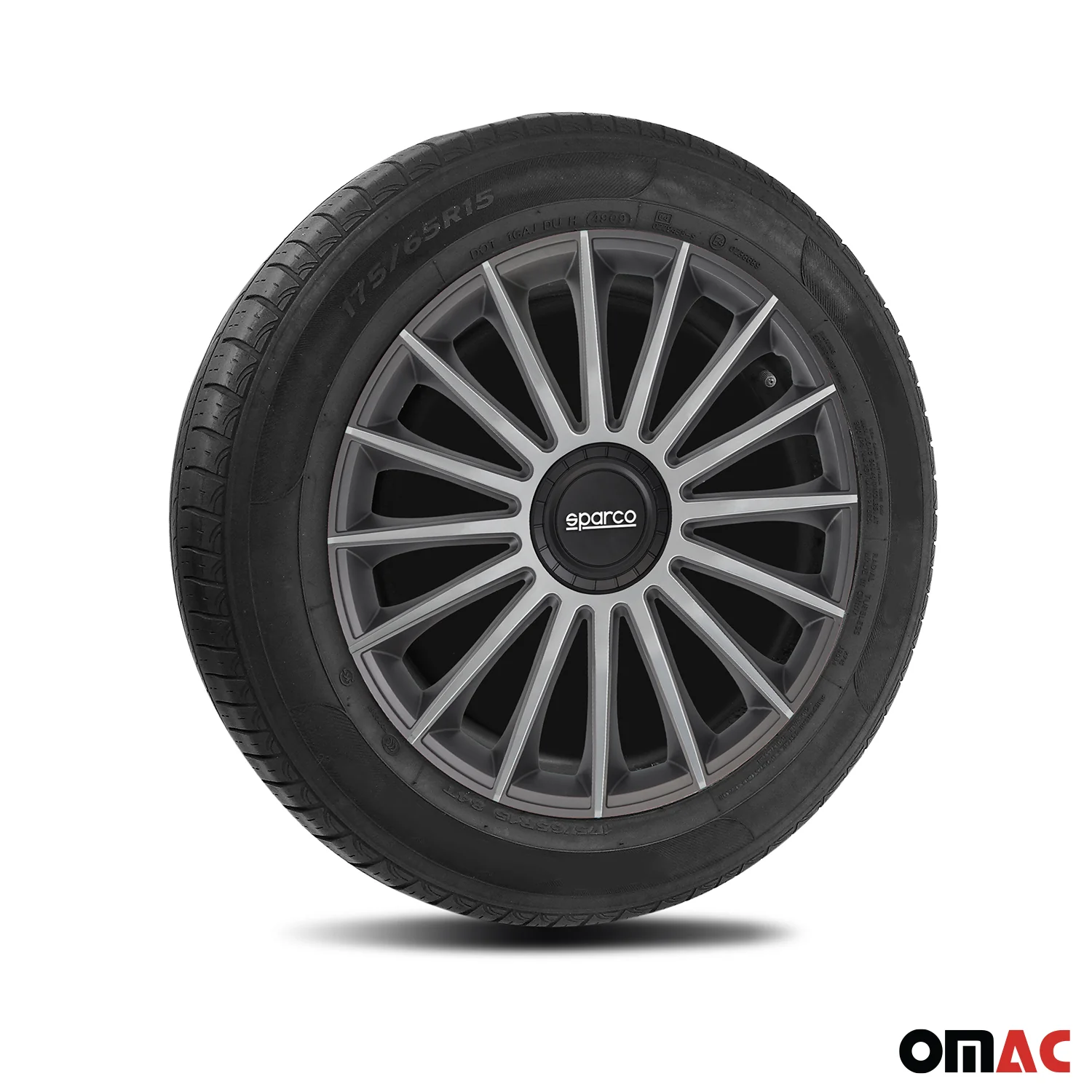 Radkappen Radzierblenden Sparco Treviso 16" Zoll Abdeckung Set Grau Silber 4x - Image 5