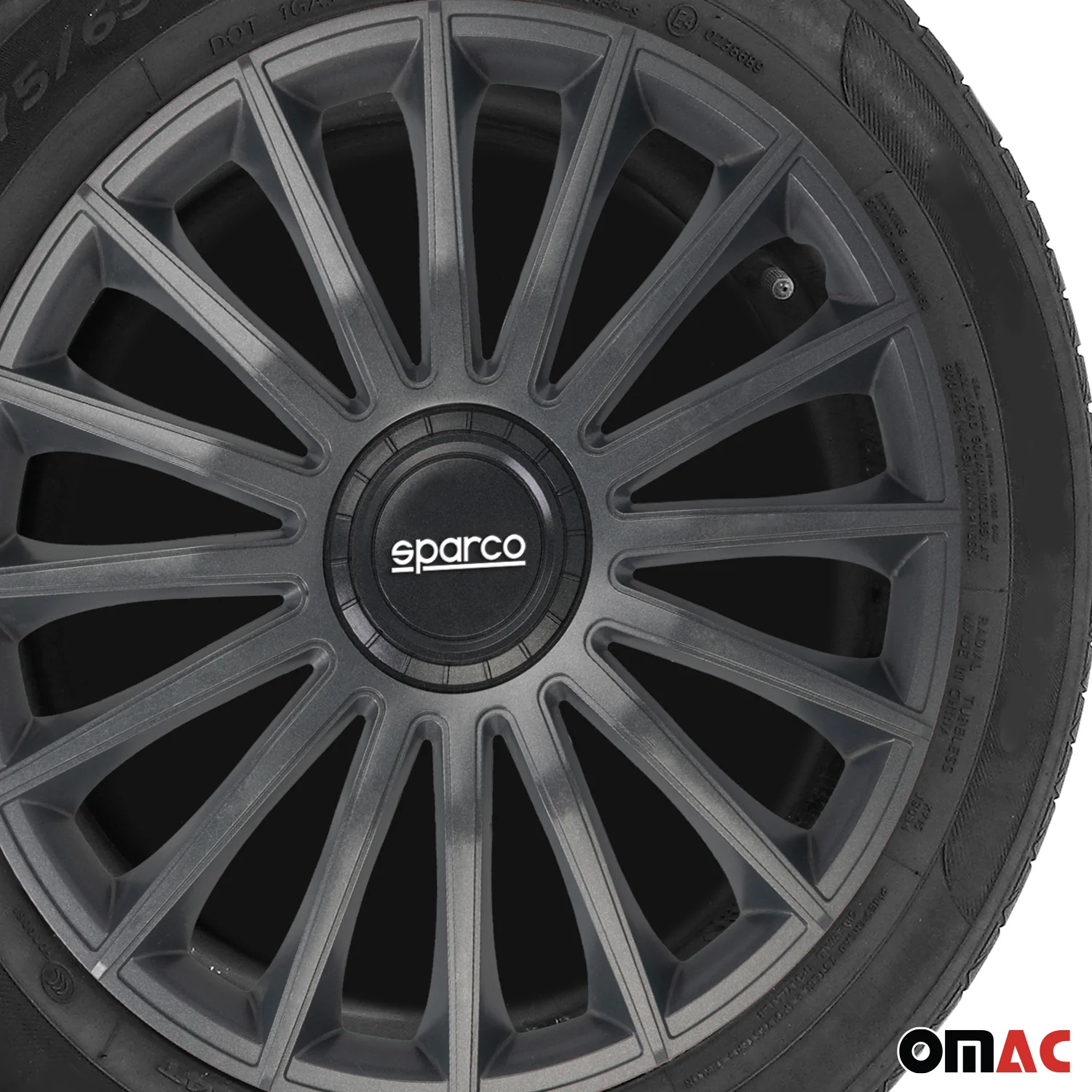 Radkappen Radzierblenden Sparco Treviso 16" Zoll Auto Abdeckung Set Grau 4x - Image 6