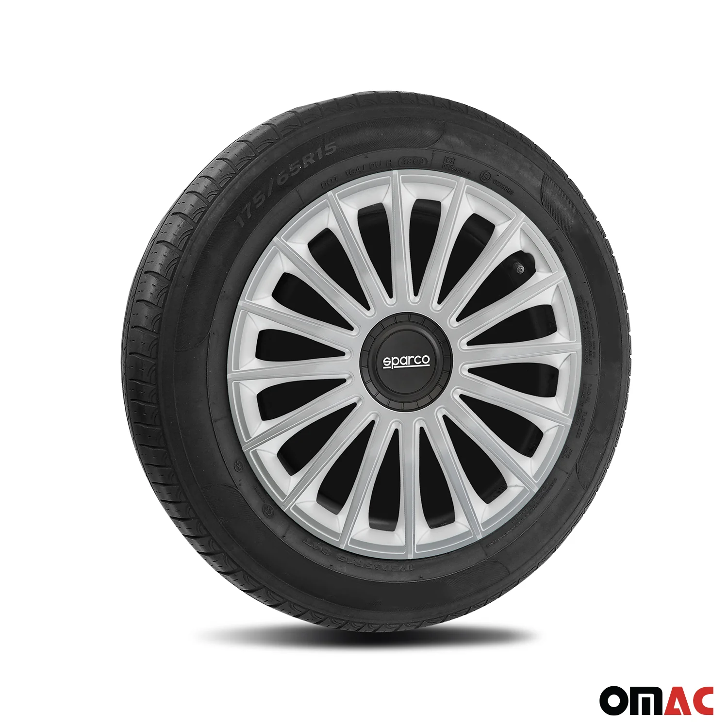 Radkappen Radzierblenden Sparco Treviso 16" Zoll Auto Abdeckung Set Silber 4x - Image 5