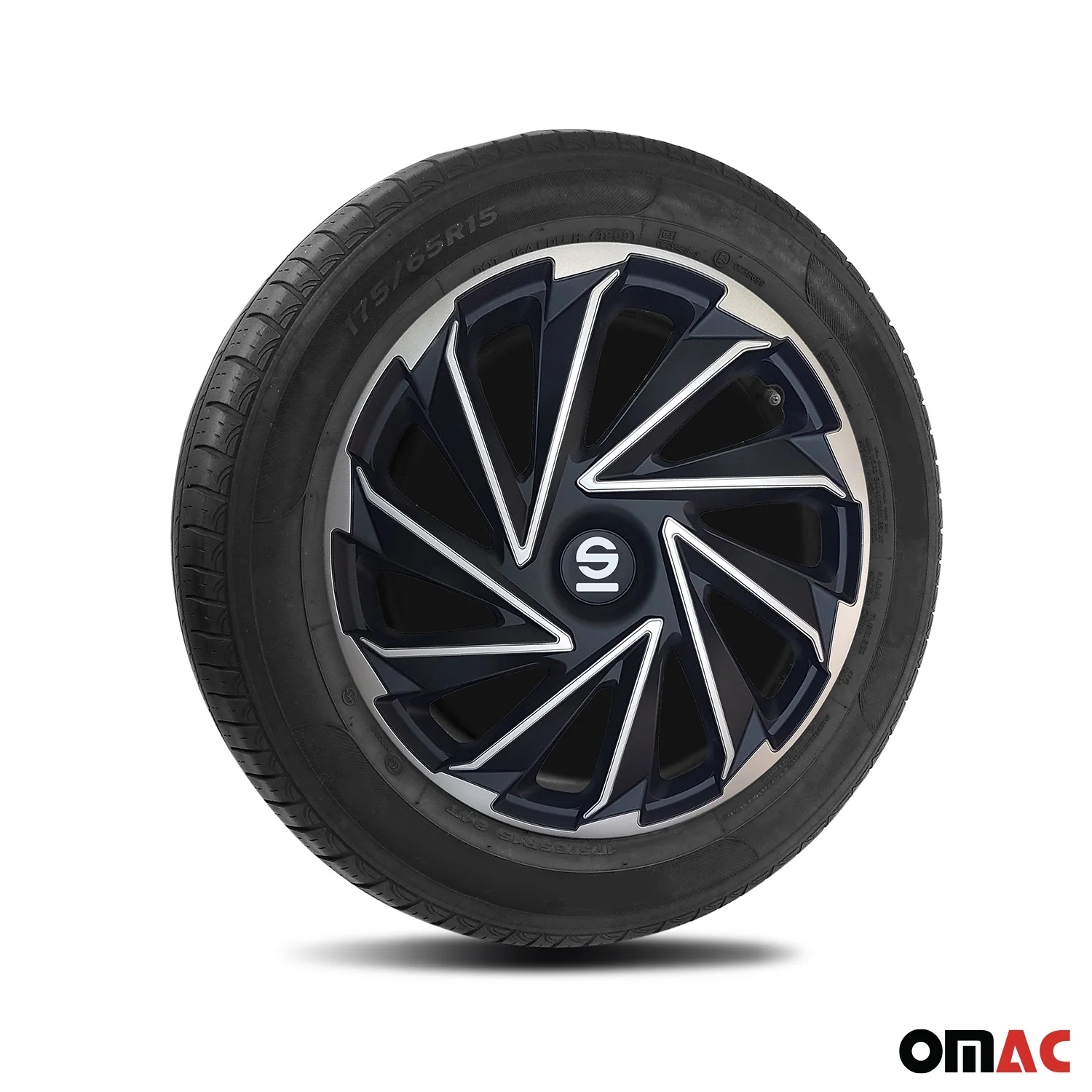 Radkappen Radzierblenden Sparco Varese 16" Zoll Abdeckung Set Silber Schwarz 4x - Image 5
