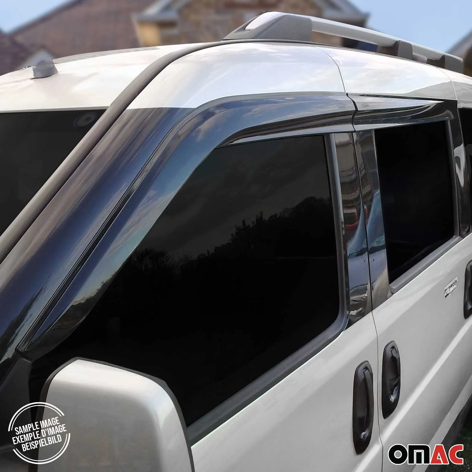 4x Windabweiser Regenabweiser für Fiat Doblo 2010-2024 Acryl Dunkel - Image 9