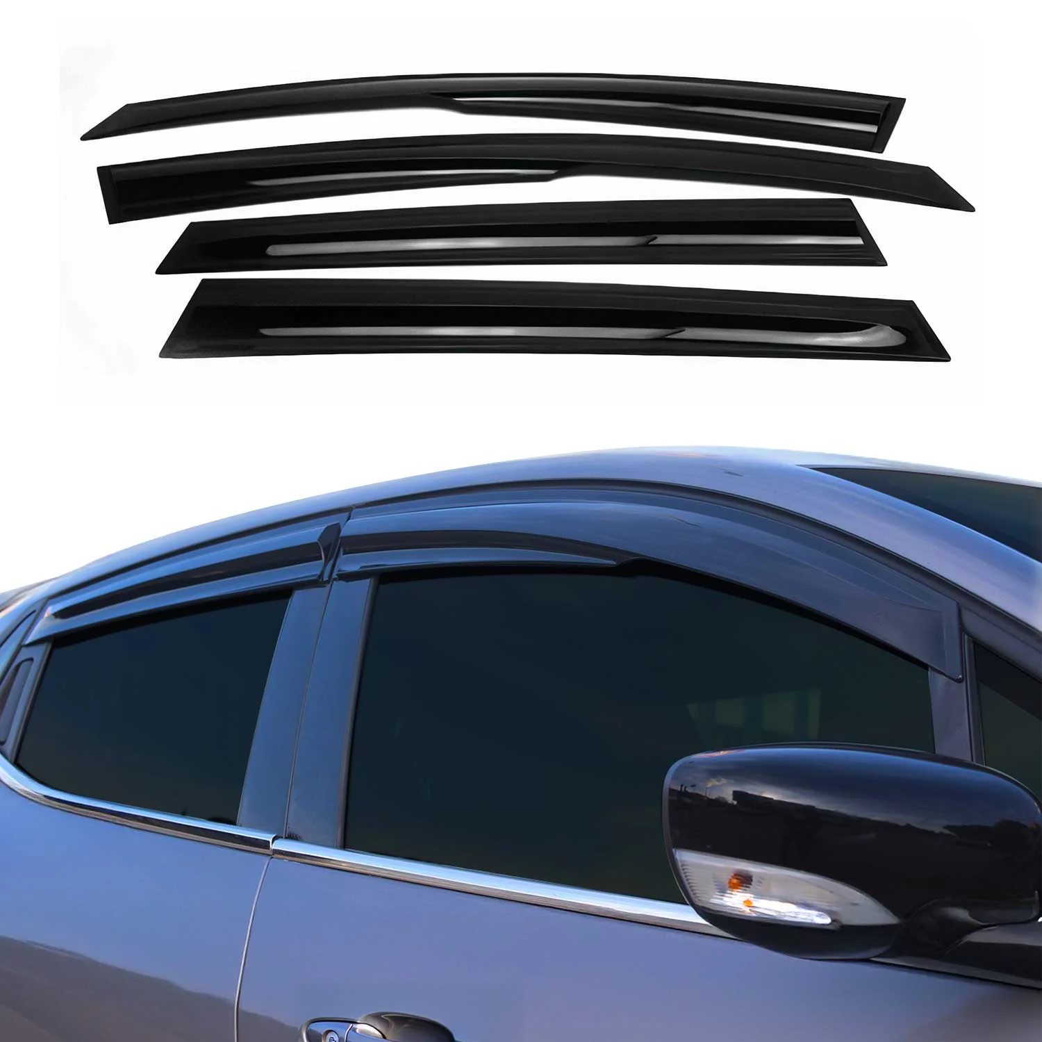 4x Windabweiser Regenabweiser für Skoda Octavia 2013-2019 Acryl Dunkel