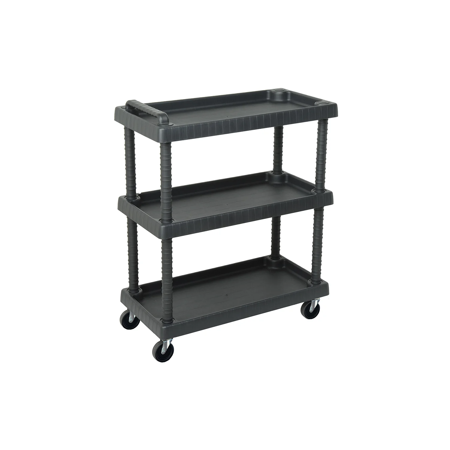 Rollwagen 3 Etagen Rollen Trolley Werkstattwagen Montagewagen Schwarz 40 kg