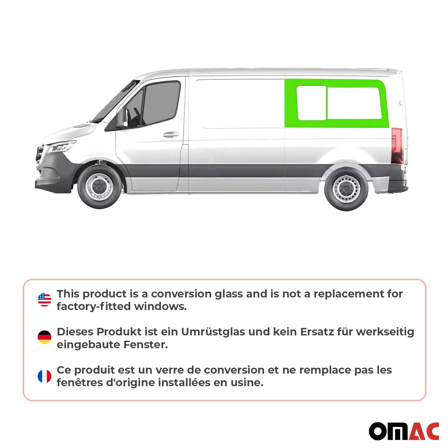 Schiebefenster für Mercedes Sprinter W906 2006-2018 Links Hinten Fenster L2 - Image 2