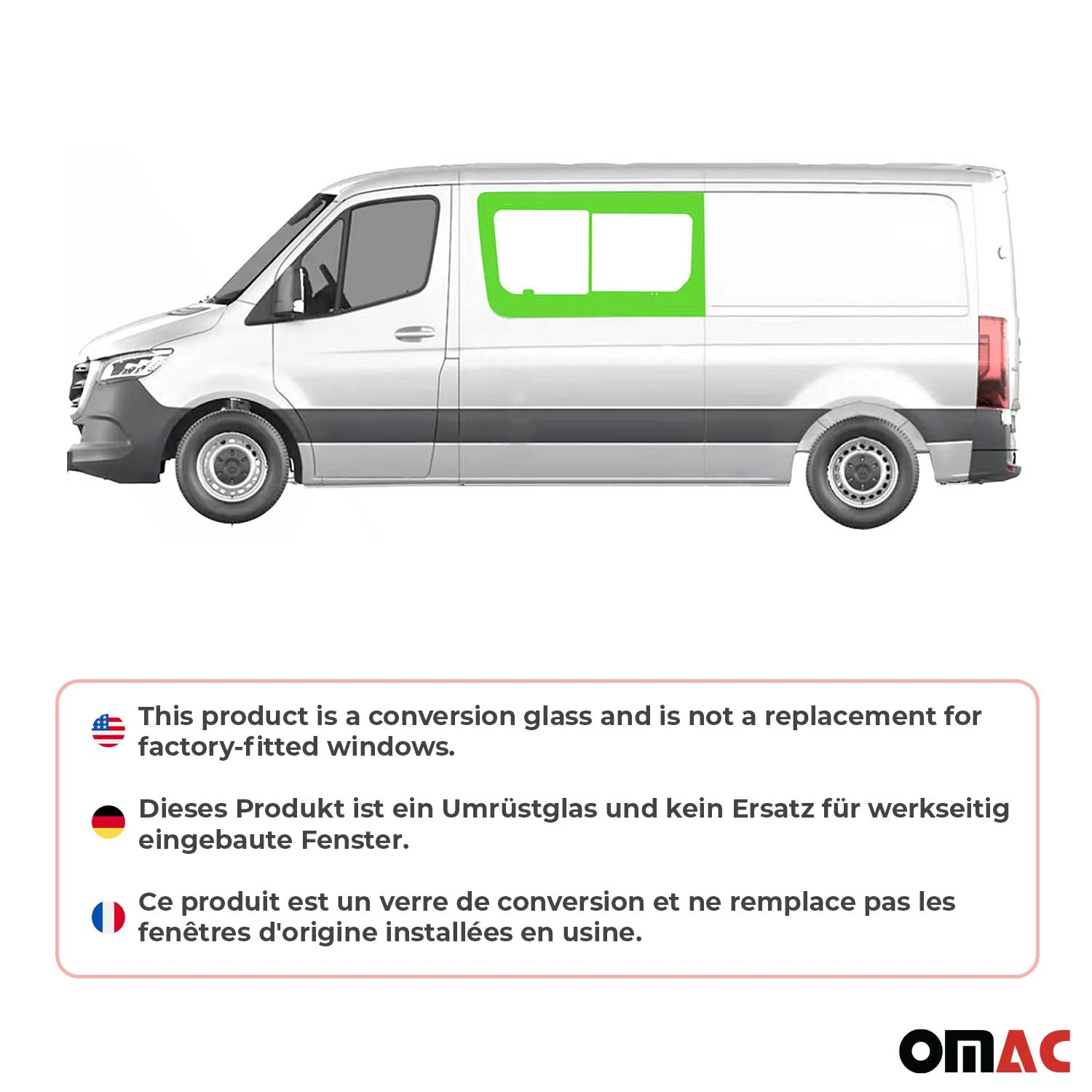 Schiebefenster für Mercedes Sprinter W906 2006-2018 Links Vorne Fenster L2 L3 L4 - Image 2