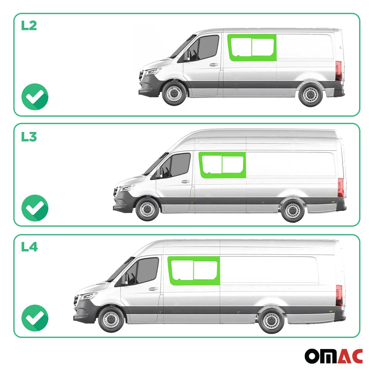 Schiebefenster für Mercedes Sprinter W906 2006-2018 Links Vorne Fenster L2 L3 L4 - Image 3