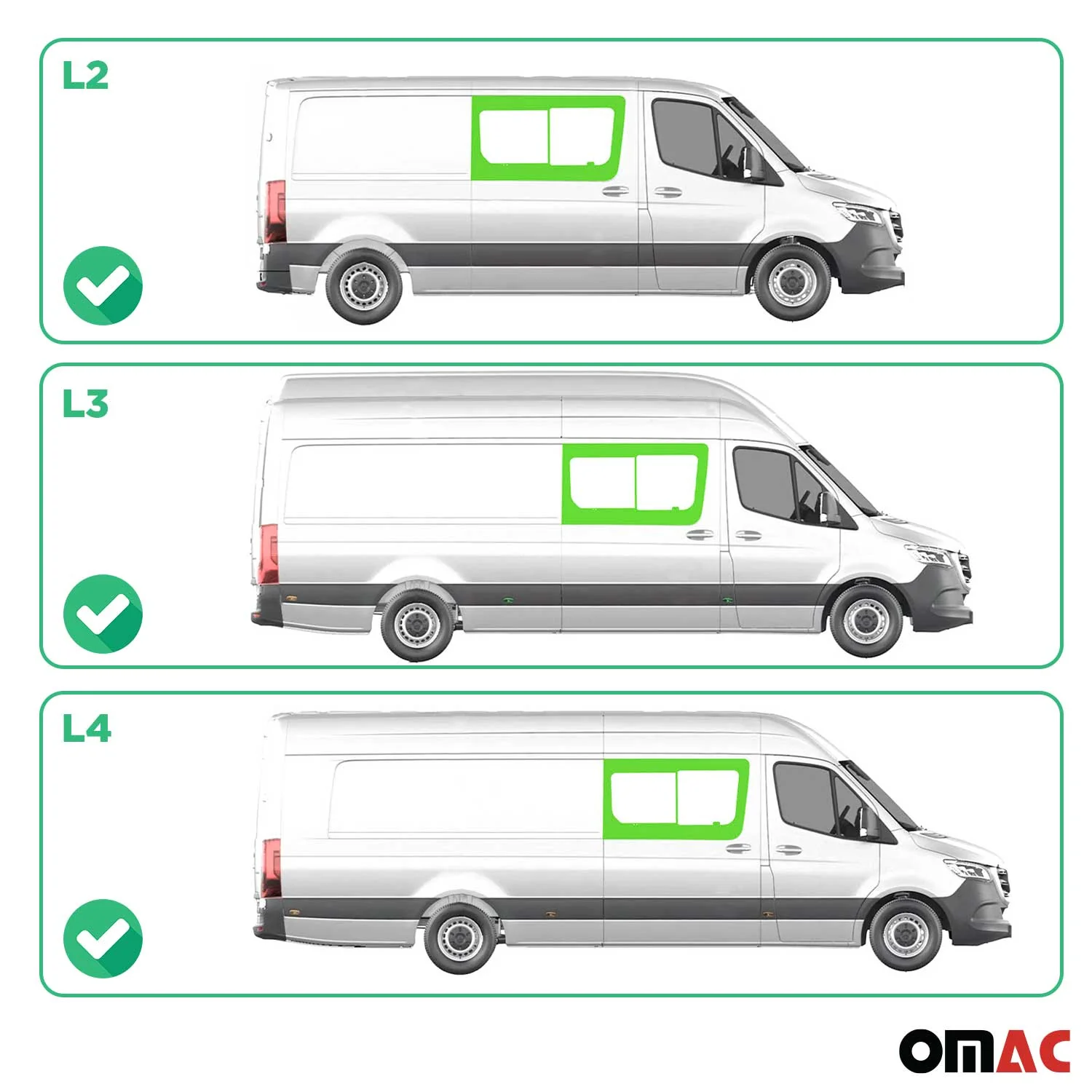 Schiebefenster für Mercedes Sprinter W906 2006-2018 Rechts Schiebetür L2 L3 L4 - Image 3