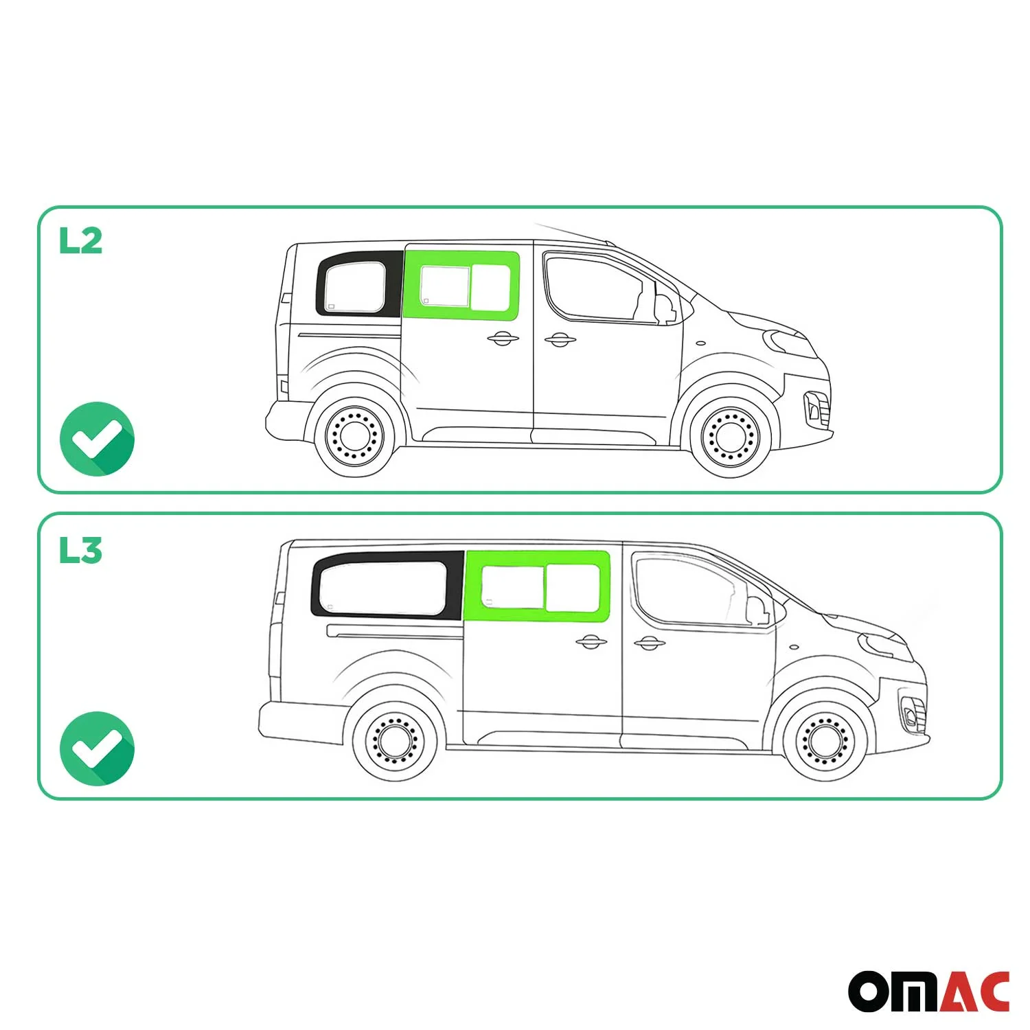 Schiebefenster Seitenfenster für Citroen Jumpy 2016-2026 Schwarz Rechts L2 L3 - Image 3