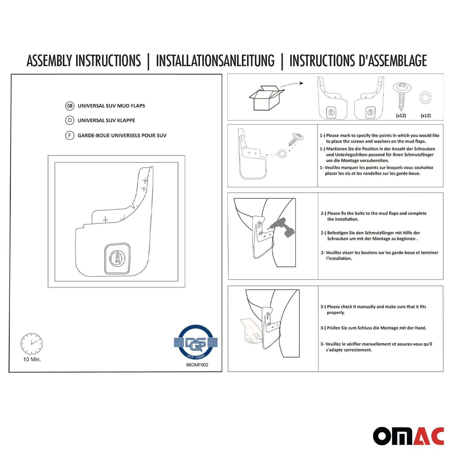 Schmutzfänger Spritzschutz Kotflügel für DFSK Fengon 5 2018-2026 Kunststoff 4tlg - Image 5