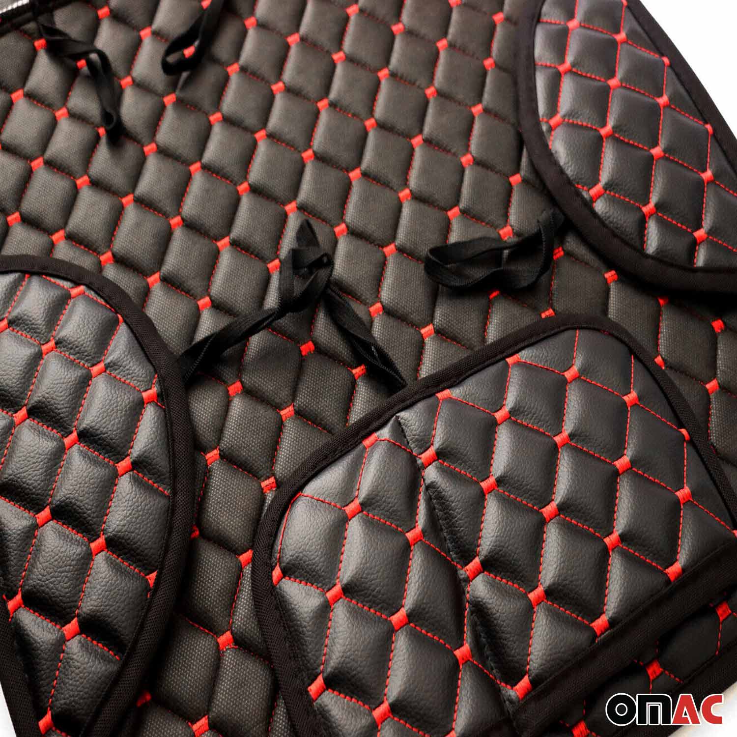 Schonbezug Sitzauflage Autositzschutz für Smart Forfour Kunstleder Schwarz Rot - Image 7