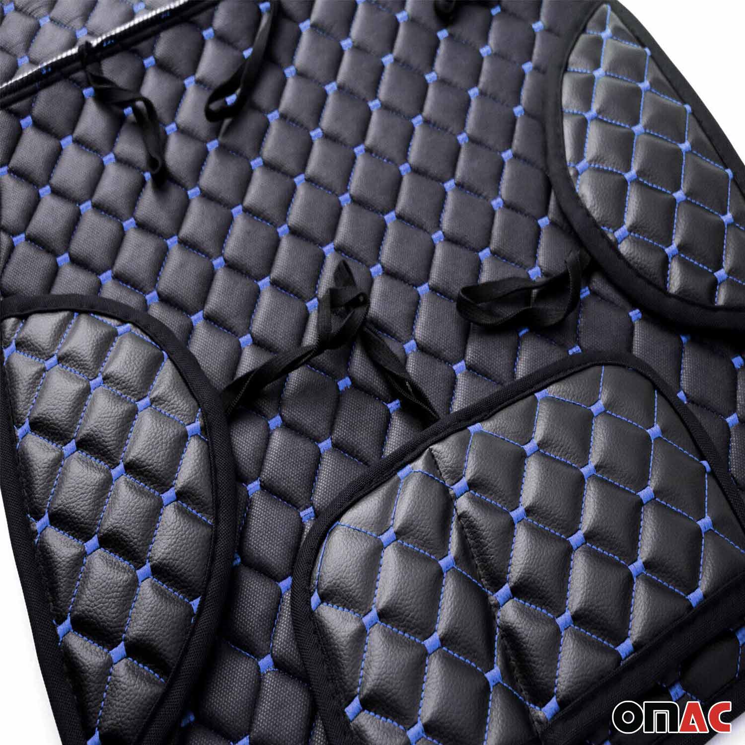 Schonbezug Sitzauflage Autositzschutz für VW Multivan T7 PU-Leder Schwarz Blau - Image 7