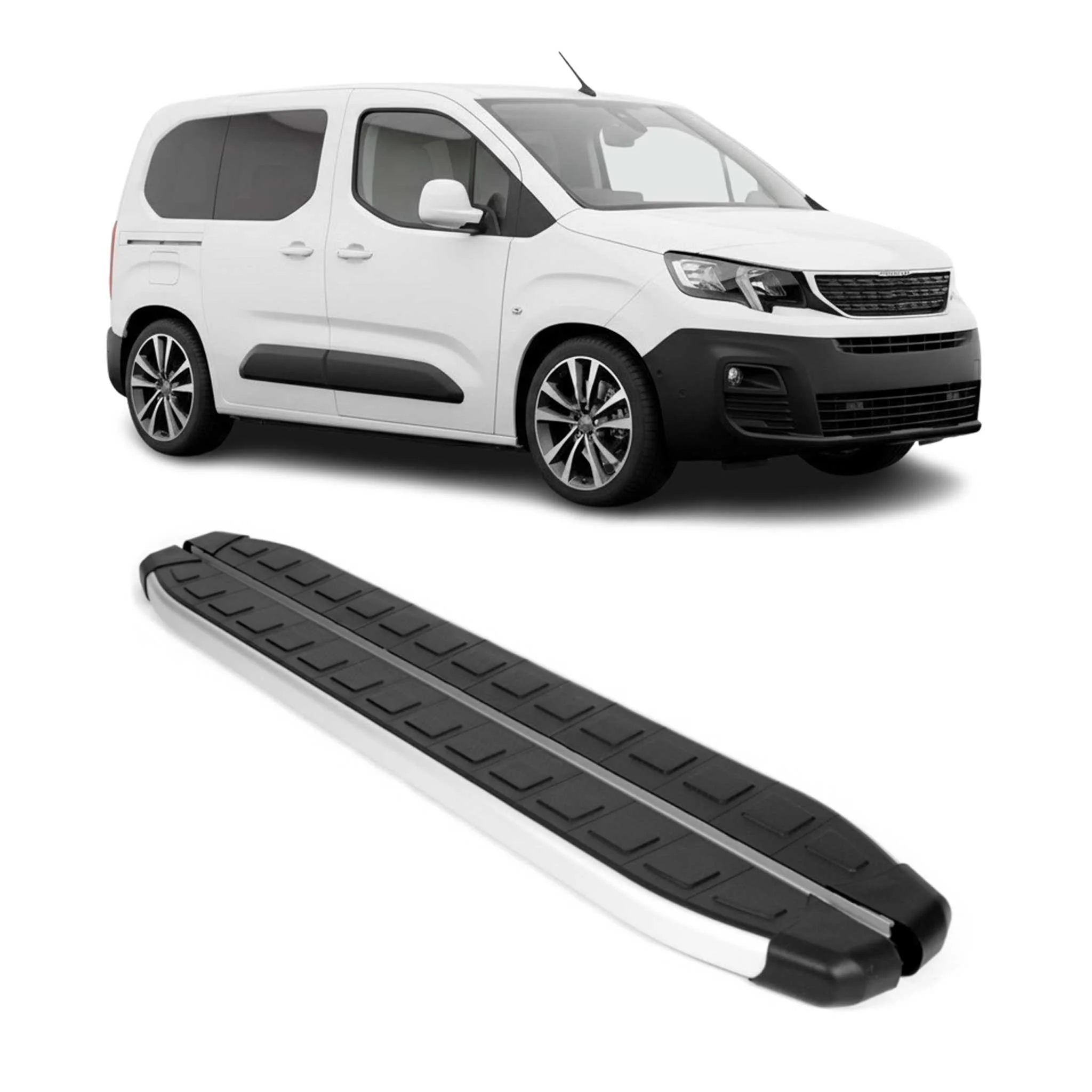 Seitenbretter Trittbretter für Peugeot Partner 2018-2026 Kombi L1 Kurzer Schwarz