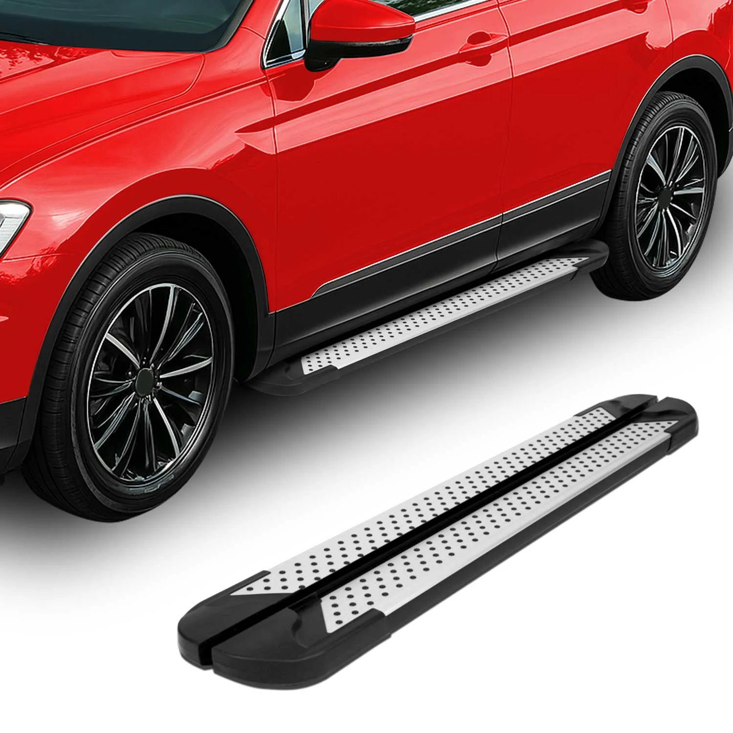 Seitenbretter Trittbretter Schweller für Fiat Doblo 2000-10 L2 Silber-Schwarz 2x - Image 2